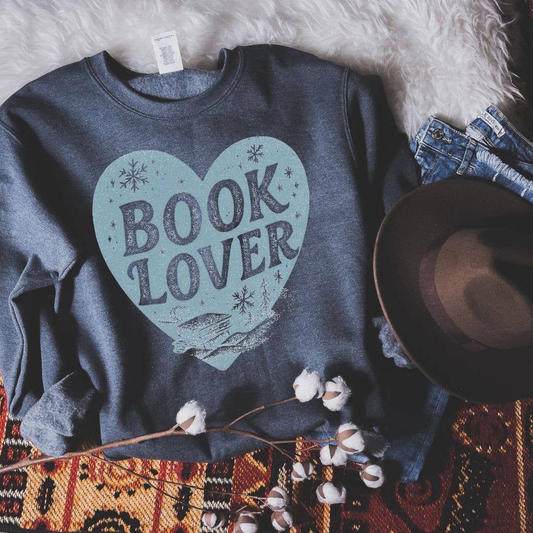 "Book Lover" Cozy Winter Sweatshirt: LG
