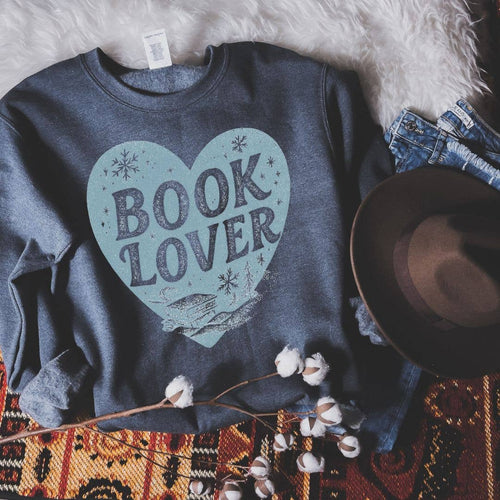 "Book Lover" Cozy Winter Sweatshirt: LG