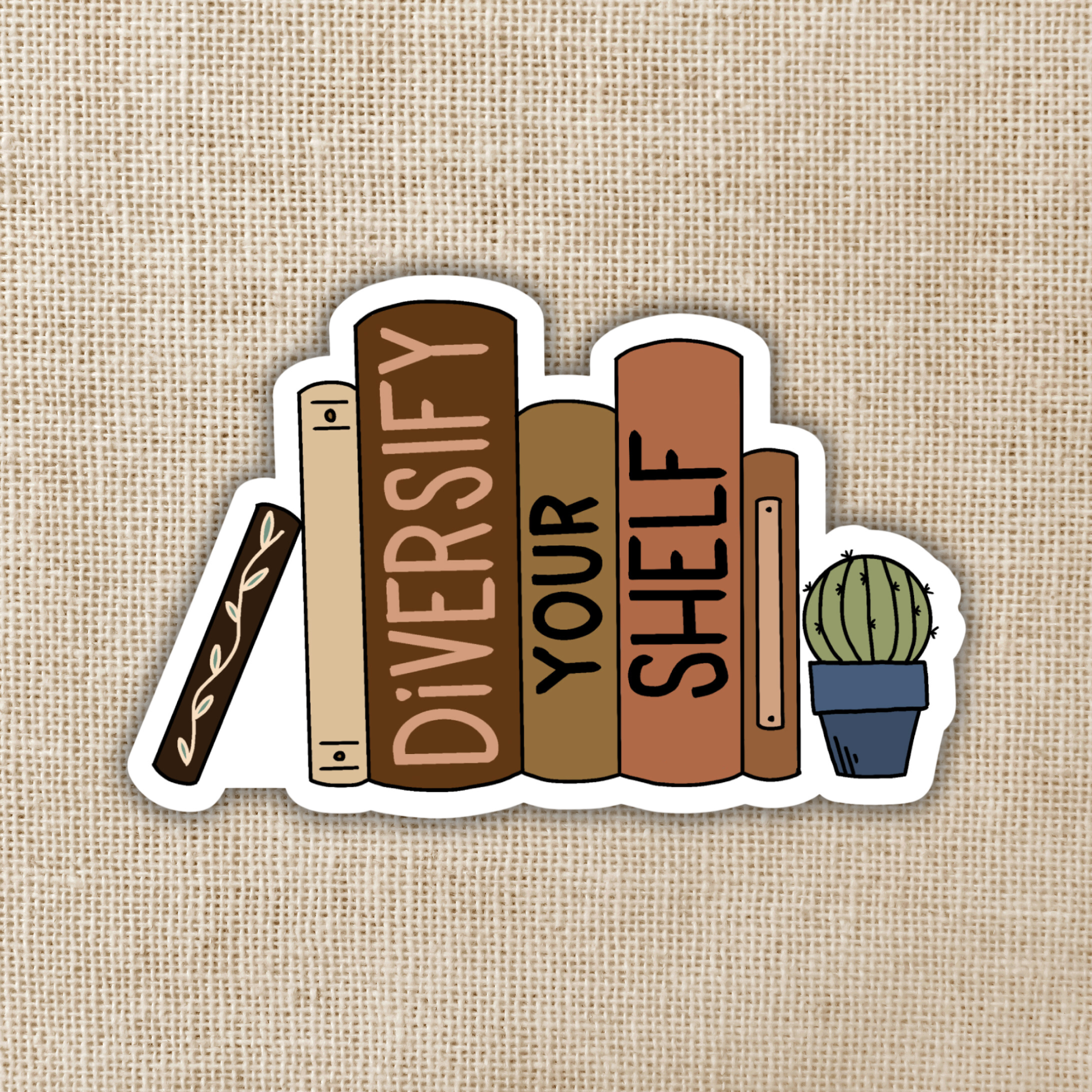 Diversify Your Shelf Sticker, 3-inch