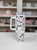 Bookish Ghosts 40oz tumbler, Book Club quencher, Book Ghostie custom tumbler