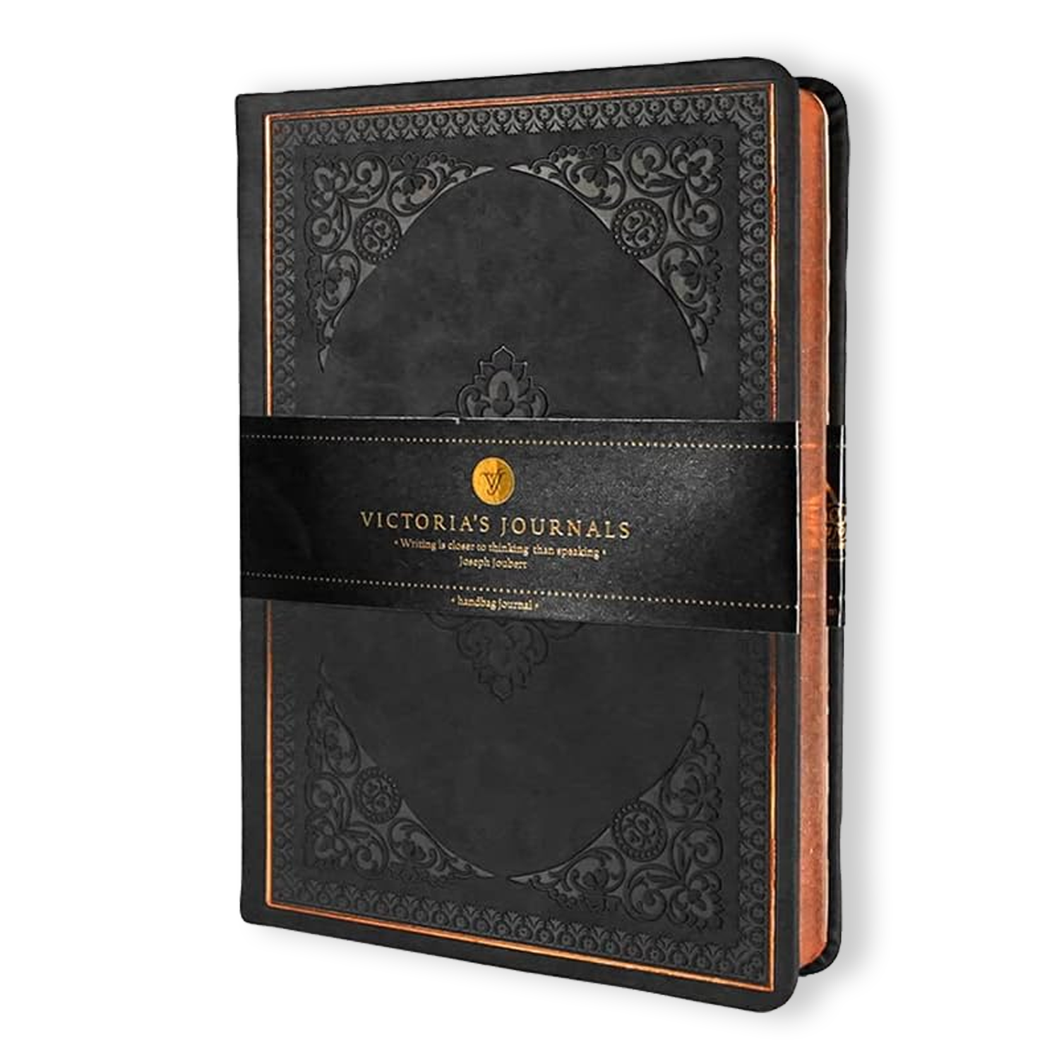 Vintage Classic Style Diary Notebook Vegan Leather (Black)