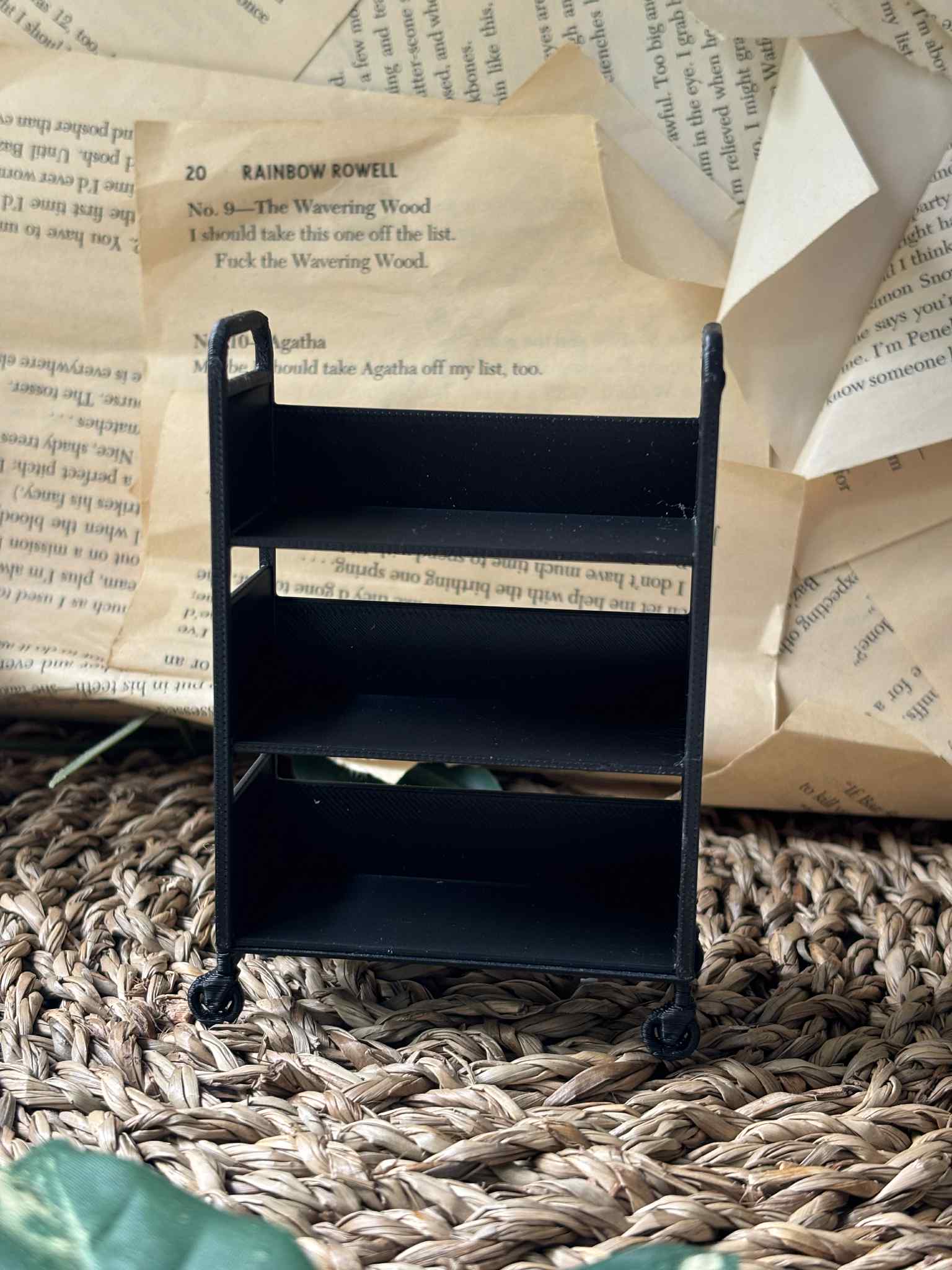 Mini Book Cart | 3D Printed : Pink