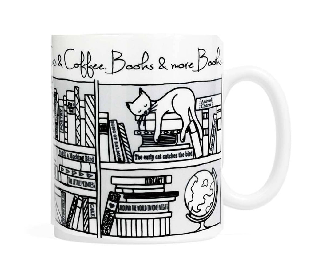 Cats, Coffee, Books and More Books - Coffee or Tea Mug