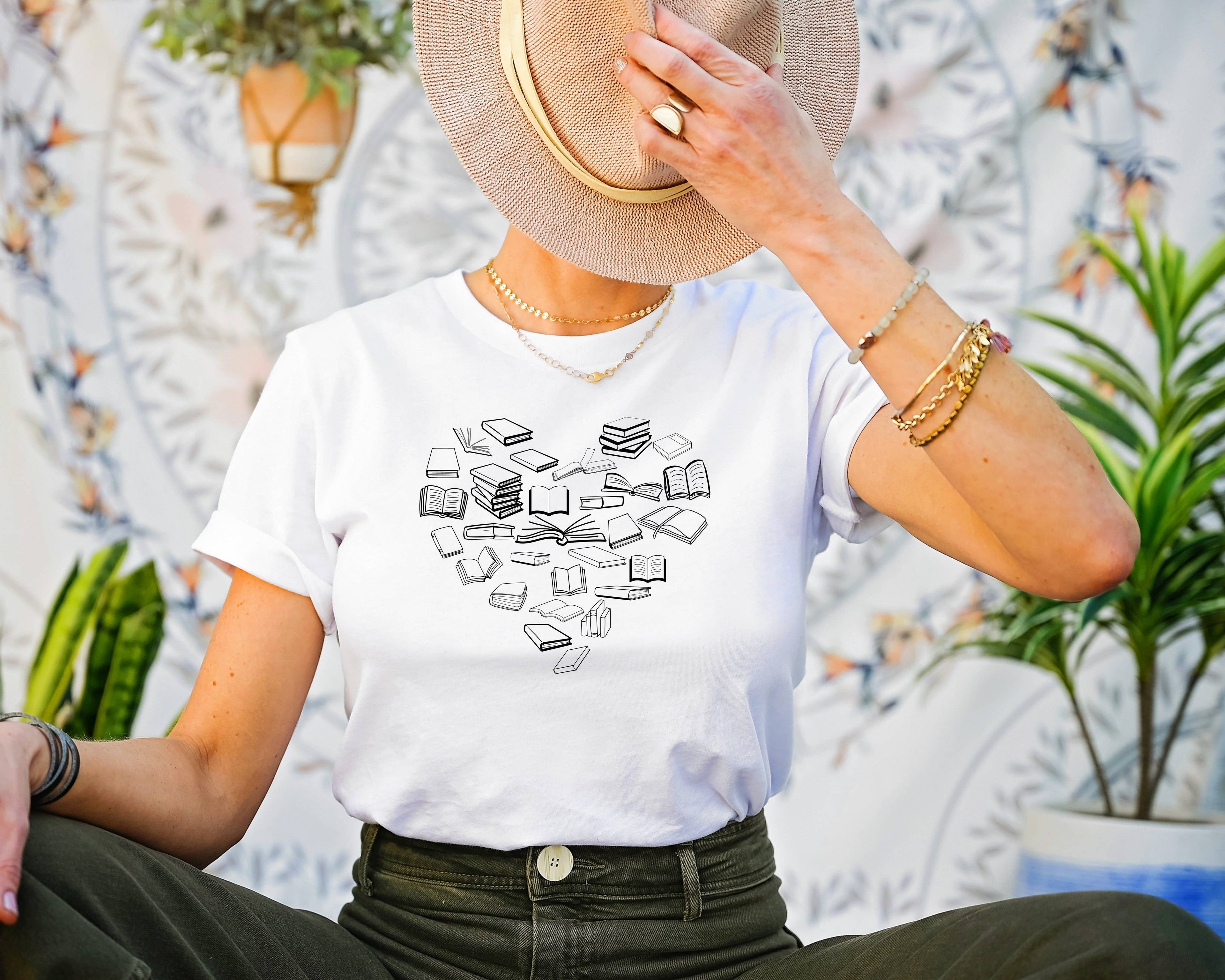 Book Heart Book Lovers T-Shirt: Sunset / MD