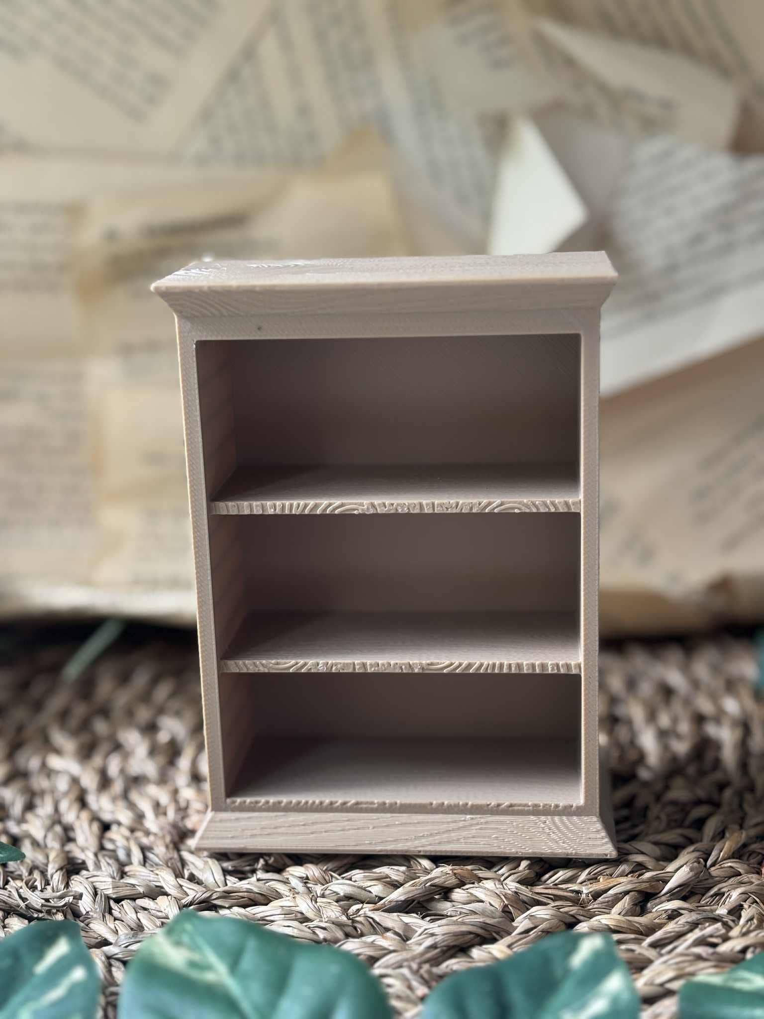 Mini Bookshelf | 3D Printed | Fits Mini Books & Bookish Deco: Light brown