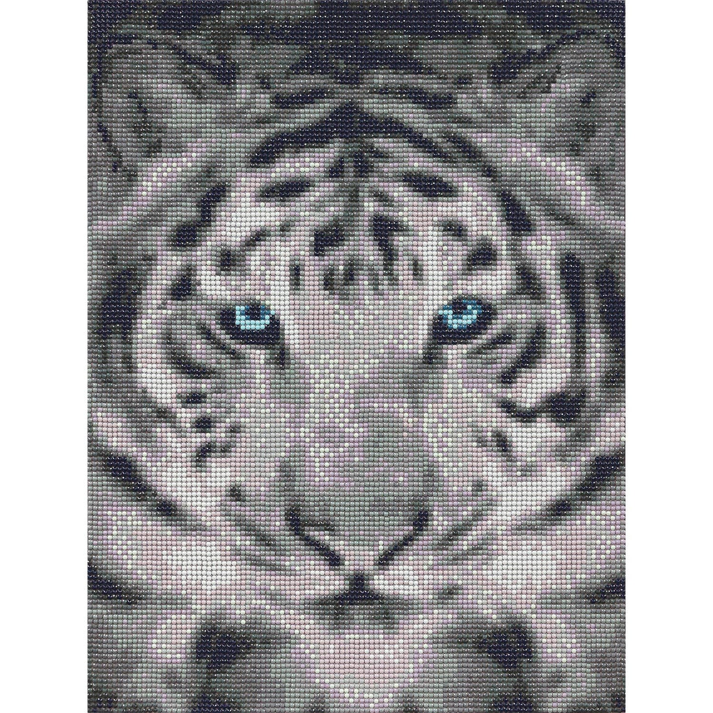 Silver Tiger Diamond Painting Kit: 01 Multi