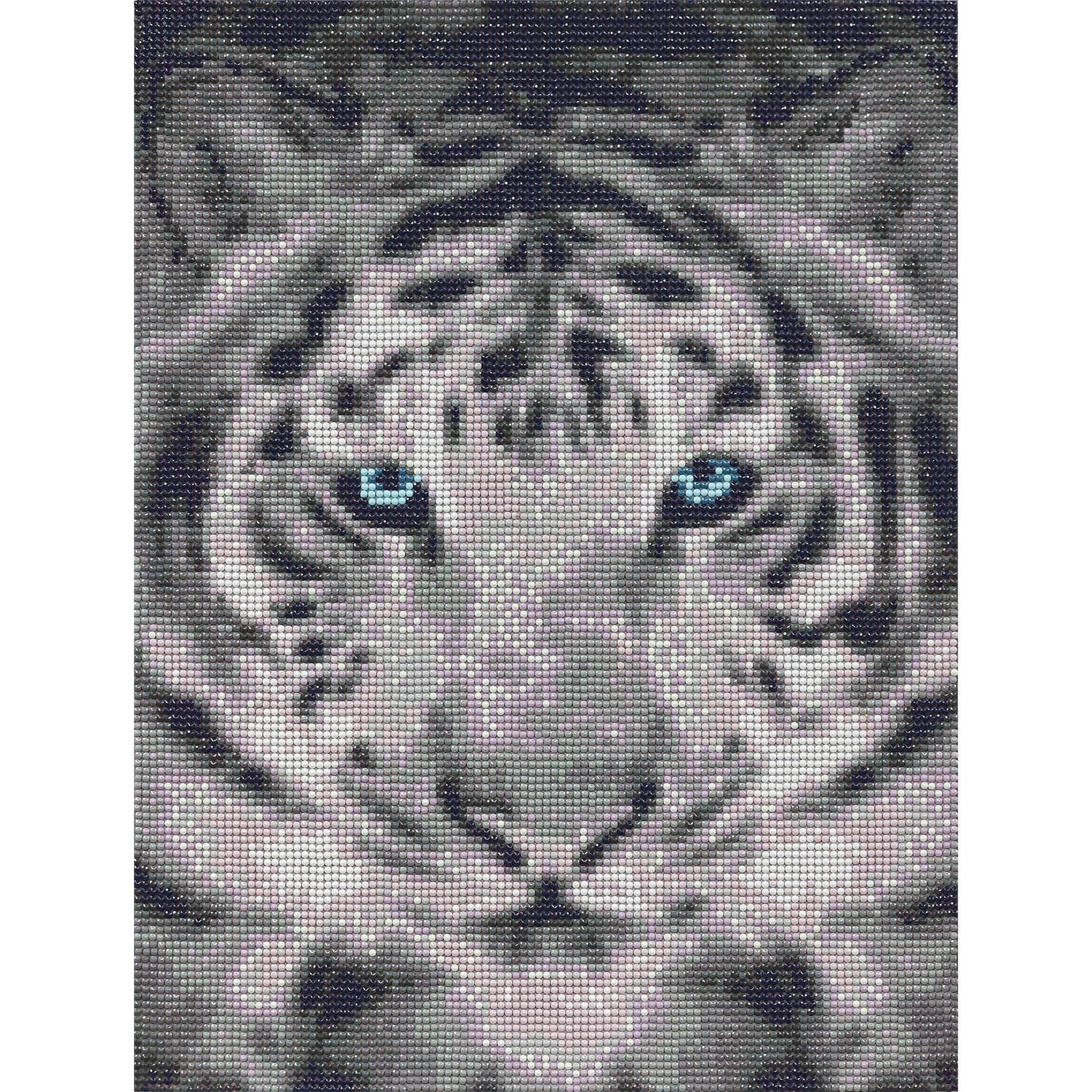 Silver Tiger Diamond Painting Kit: 01 Multi