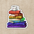 Vintage Rainbow Book Stack Sticker