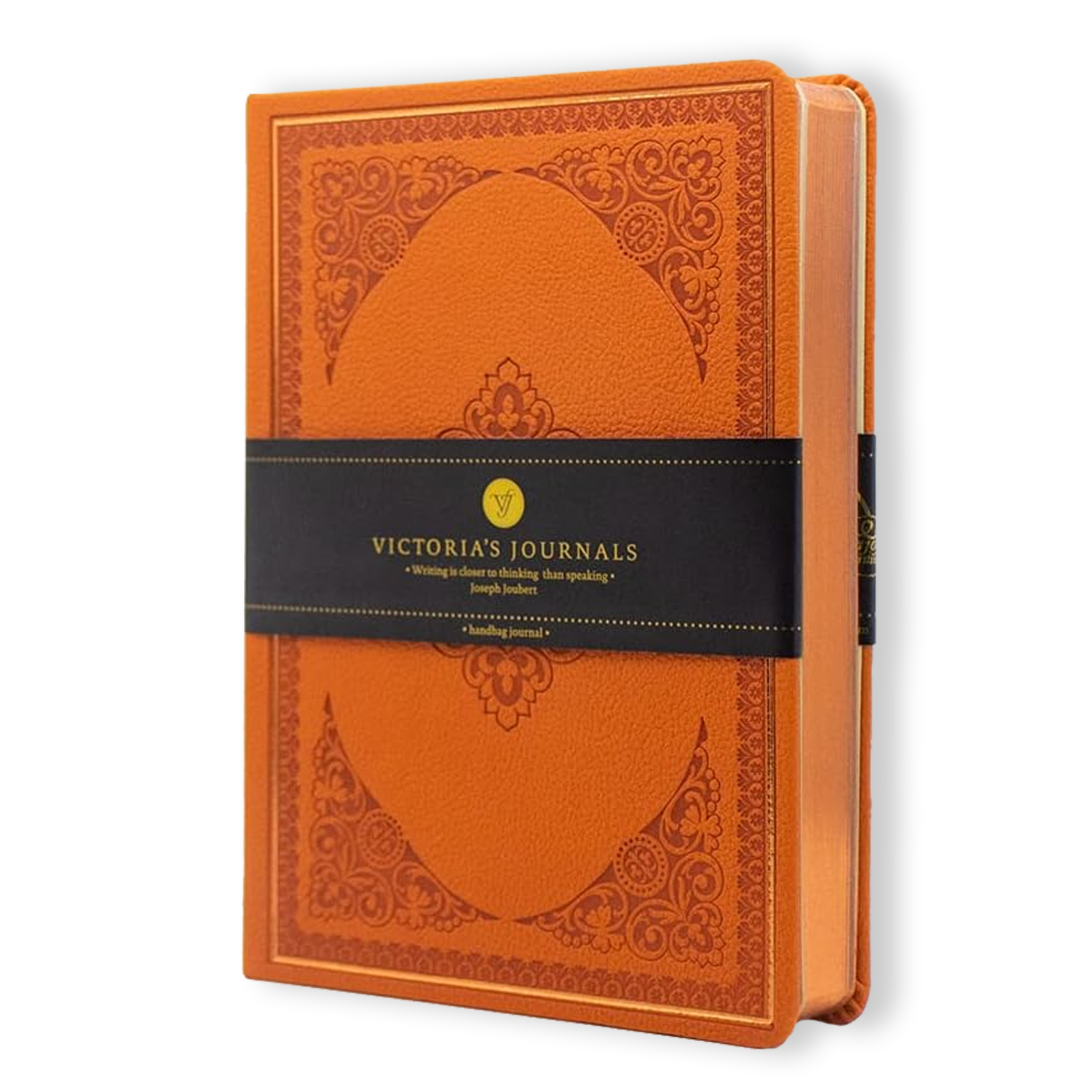 Vintage Classic Style Diary Notebook Vegan Leather (Orange)S