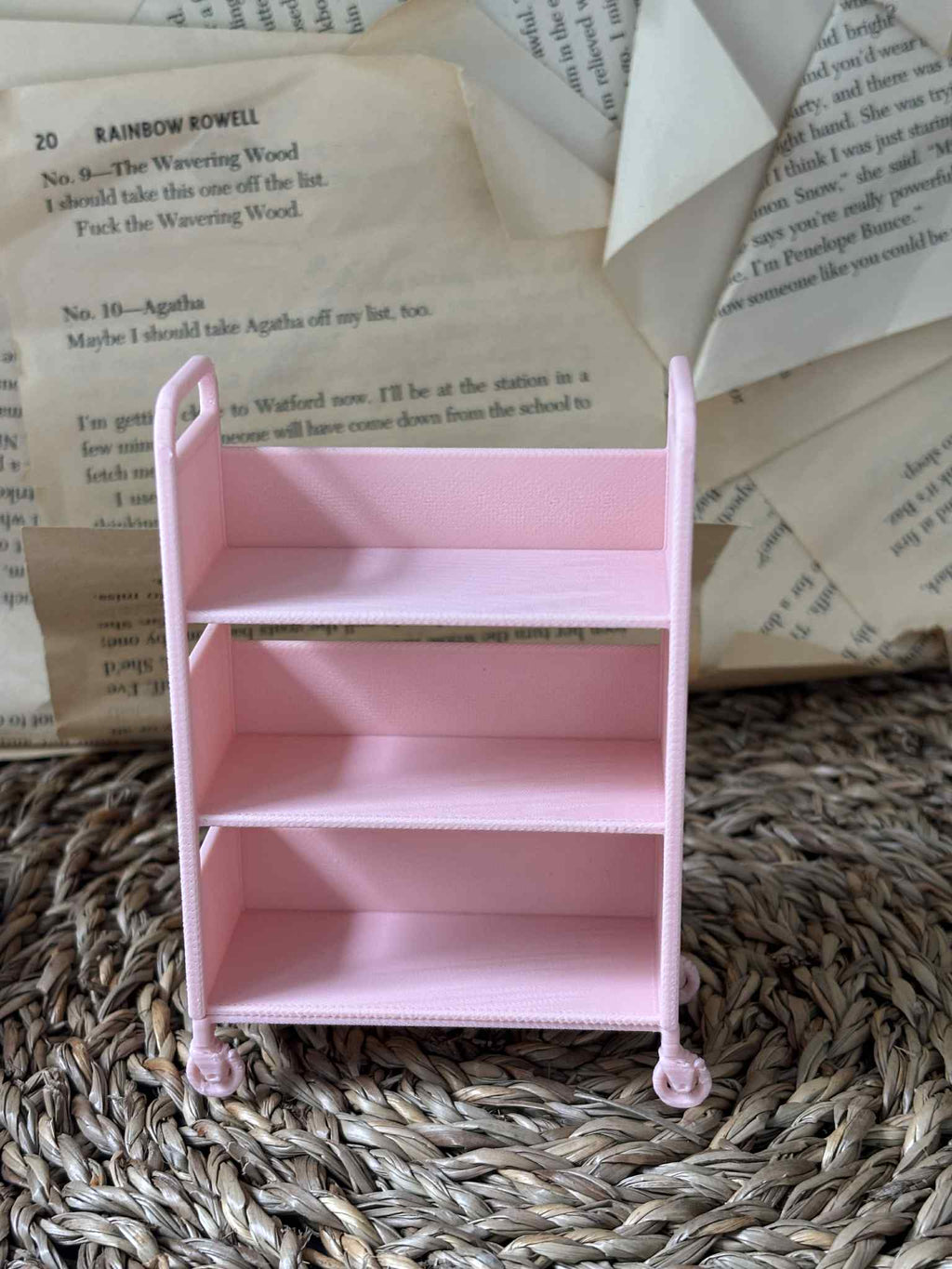 Mini Book Cart | 3D Printed : Blue