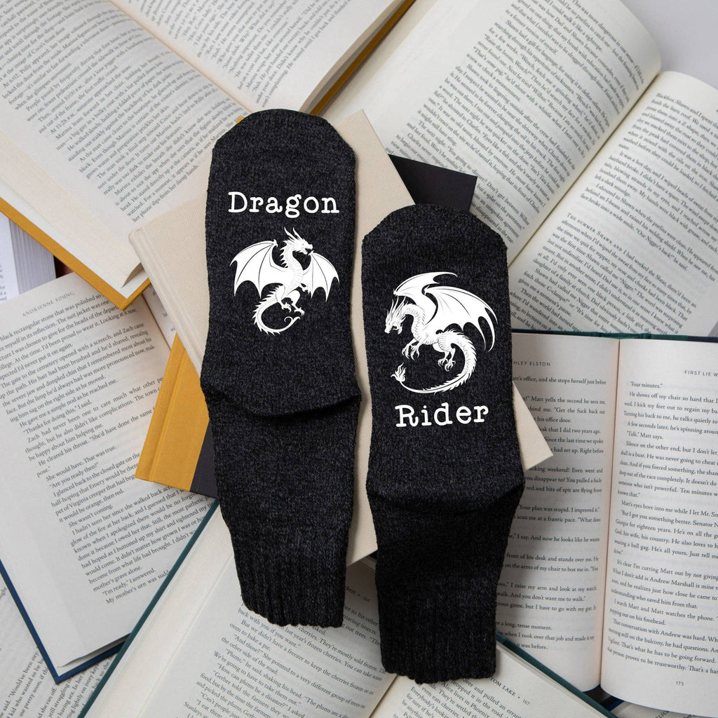 "Dragon Rider" Women's Socks for Fantasy Readers: Burgundy