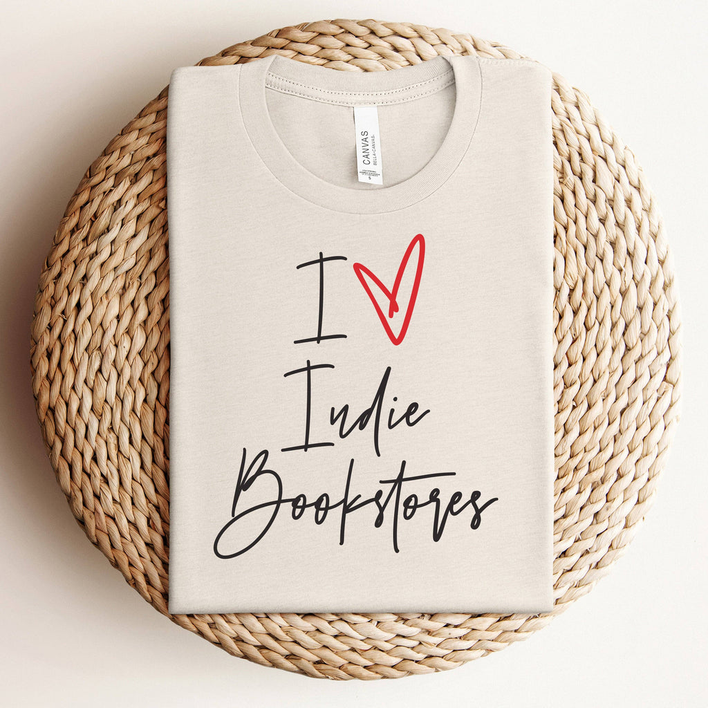 "I Love Indie Bookstores" T-Shirt: Dust / LG