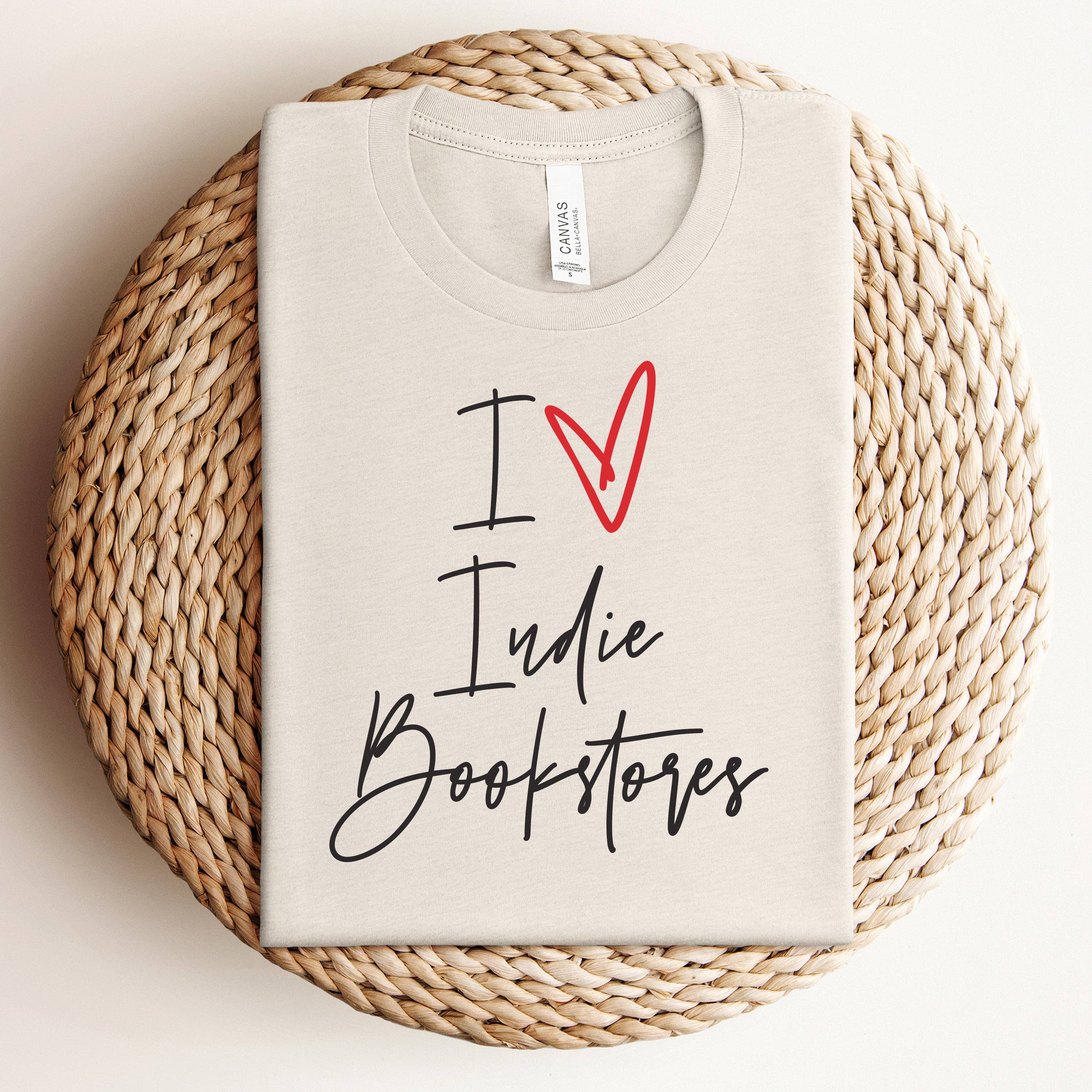 "I Love Indie Bookstores" T-Shirt: Dust / LG