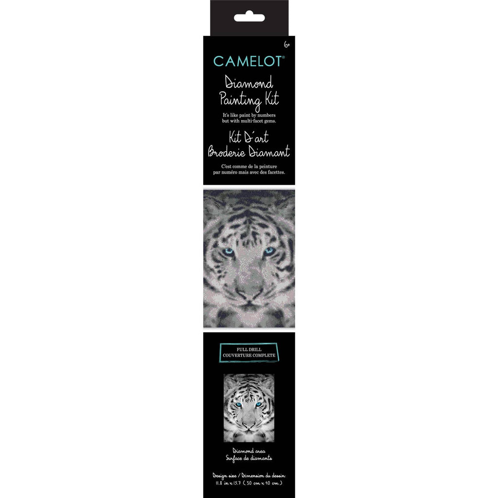 Silver Tiger Diamond Painting Kit: 01 Multi