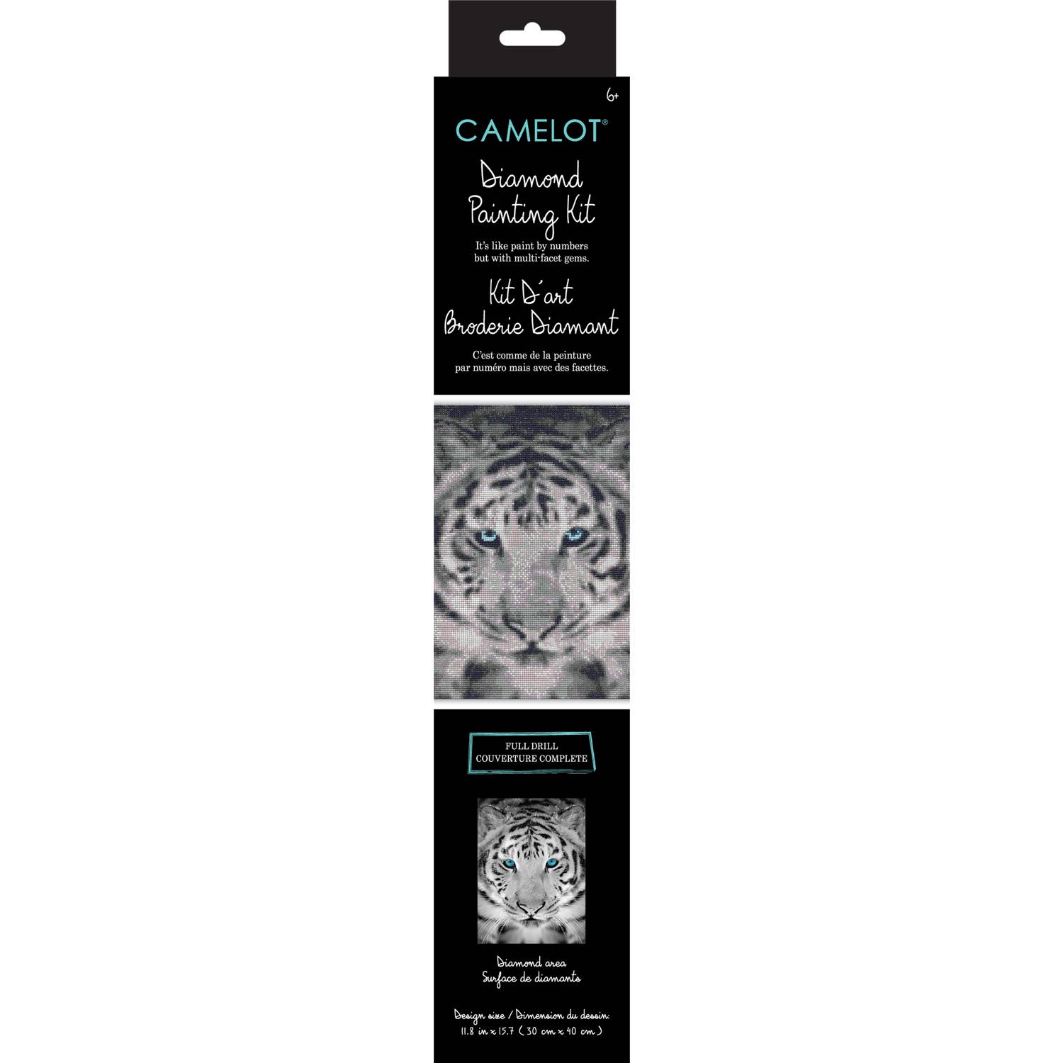 Silver Tiger Diamond Painting Kit: 01 Multi