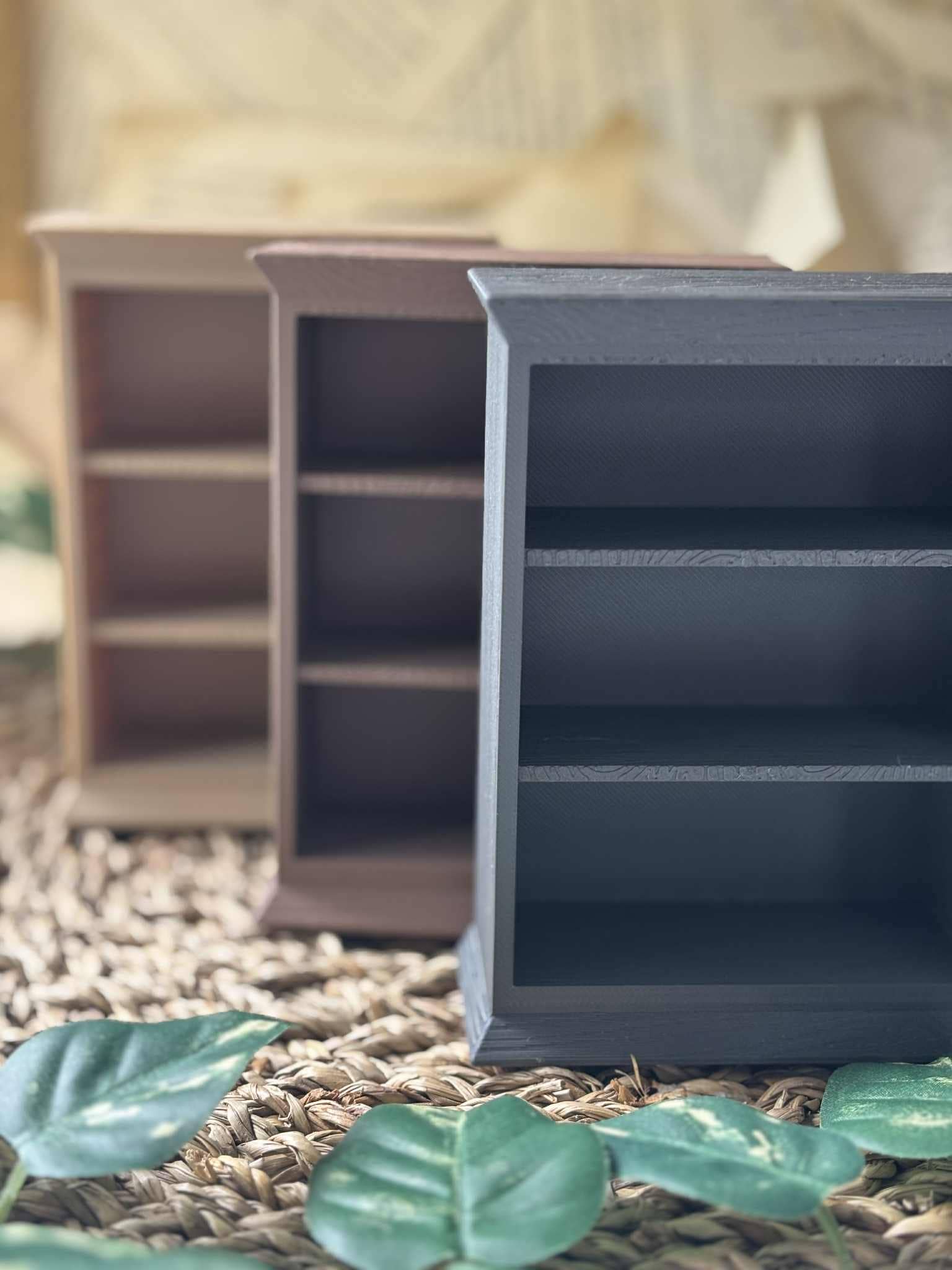 Mini Bookshelf | 3D Printed | Fits Mini Books & Bookish Deco: Dark brown