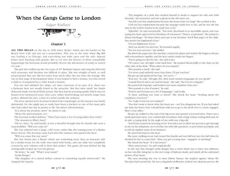 Urban Crime Short Stories