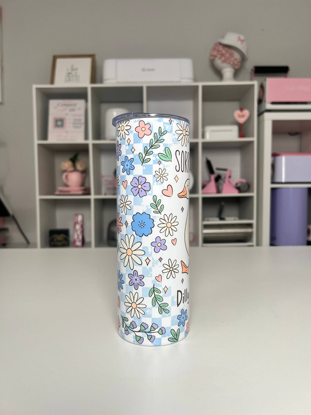 Dilly Dallying 20oz tumbler, Sorry I’m Late quencher, Funny 20oz custom tumbler