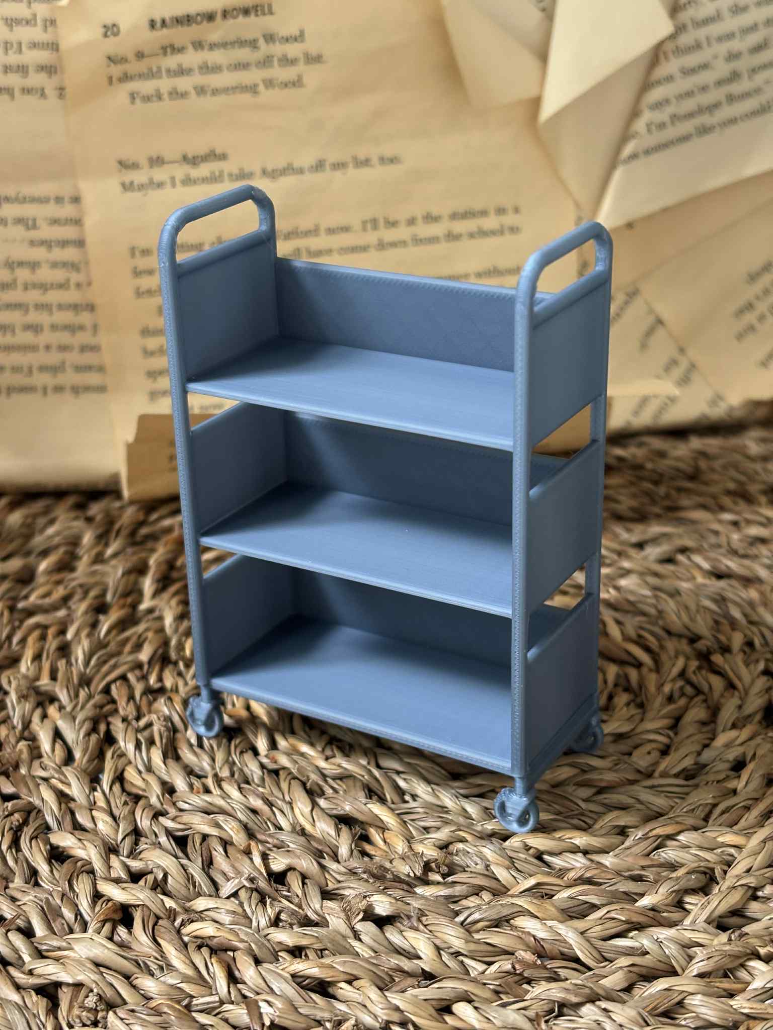 Mini Book Cart | 3D Printed : Black