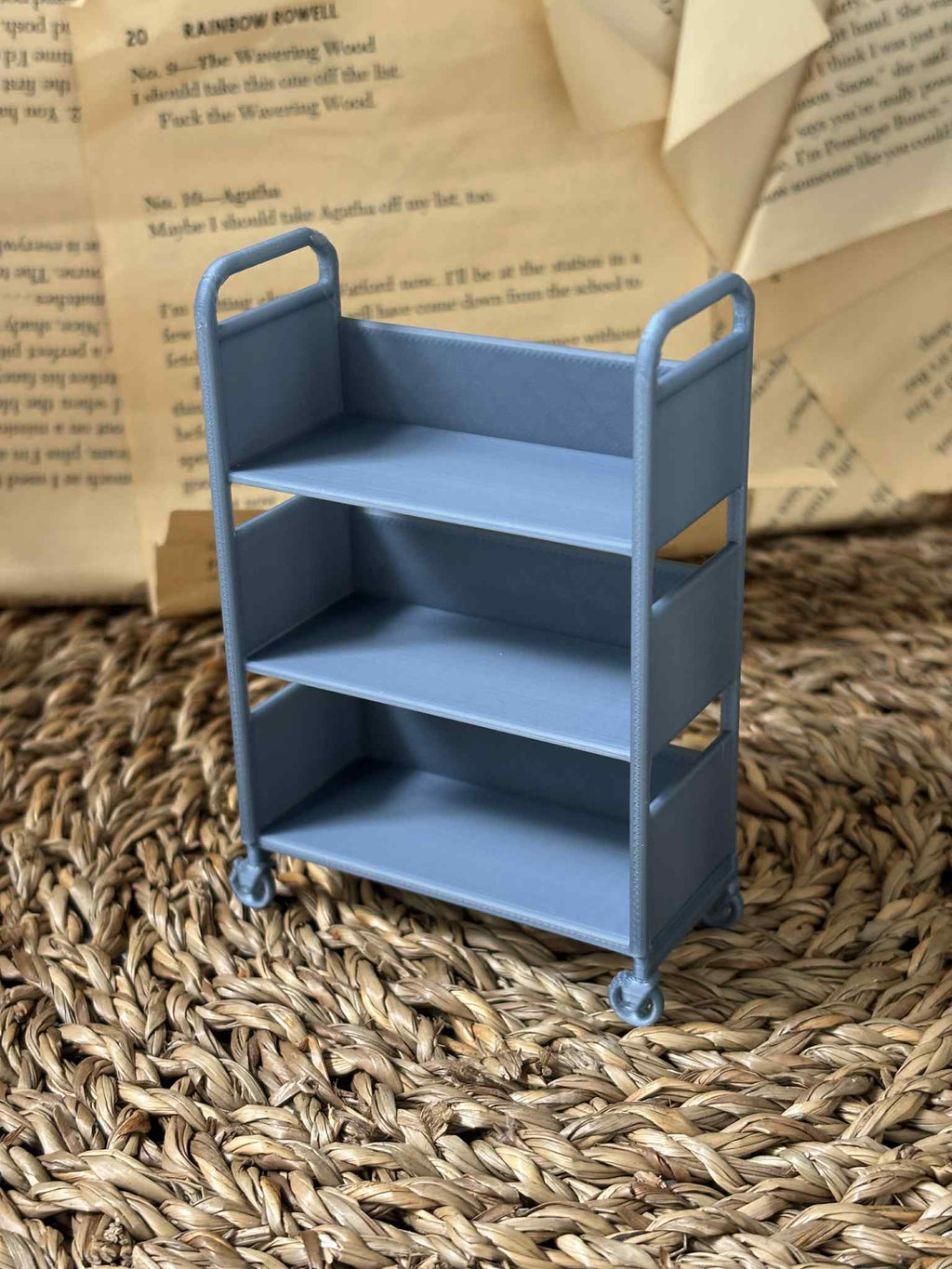 Mini Book Cart | 3D Printed : Pink