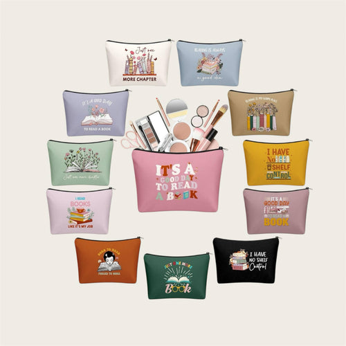Book theme cosmetic bags