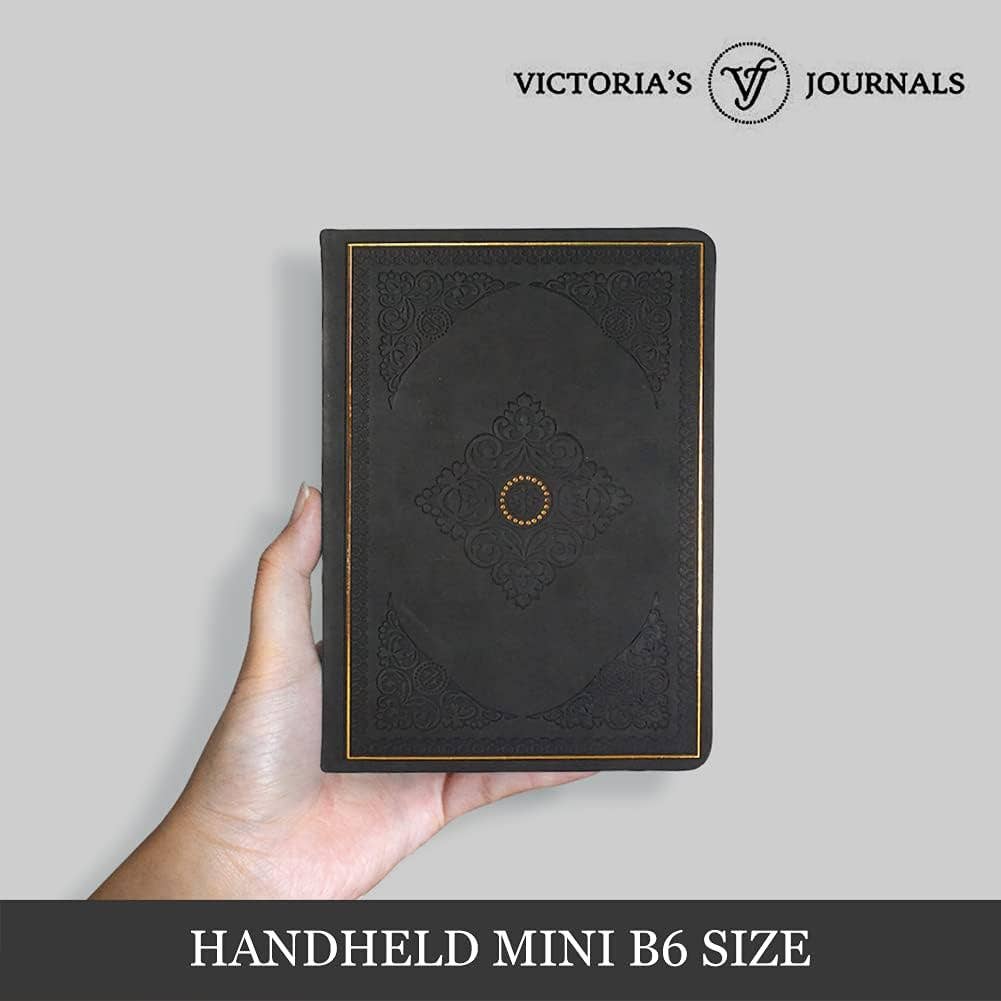 Vintage Classic Style Diary Notebook Vegan Leather (Black)