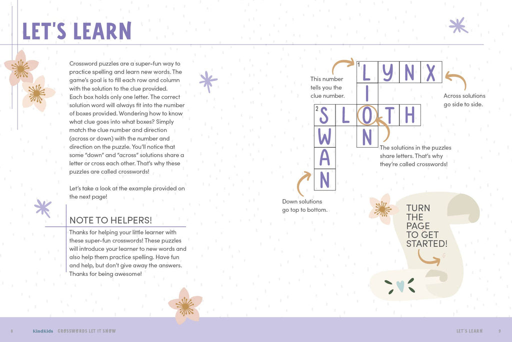 KindKids Crosswords Let It Snow Puzzles for Kids