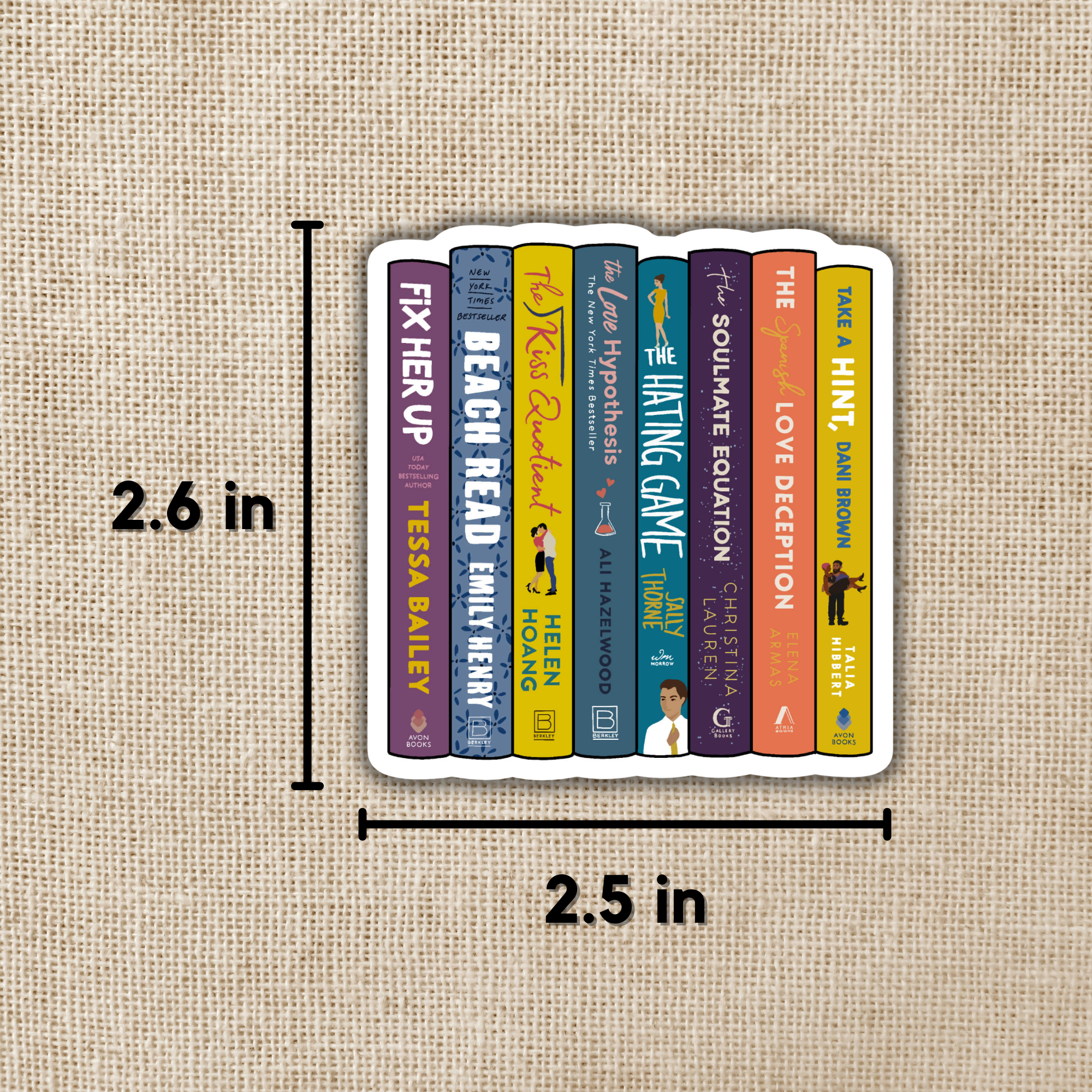 RomCom Book Stack Flag Sticker