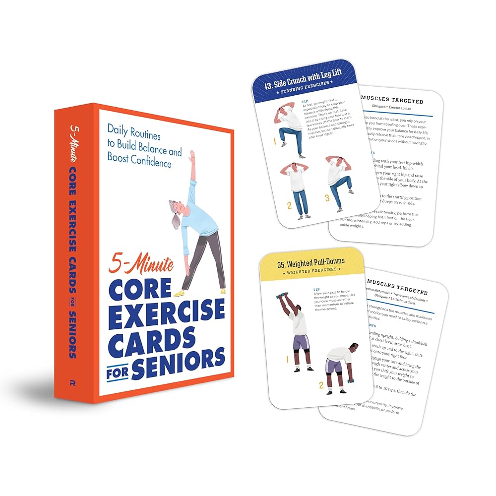 5-Minute Core Exercise Cards for Seniors: Daily Routines to Build Balance and Boost Confidence cover image