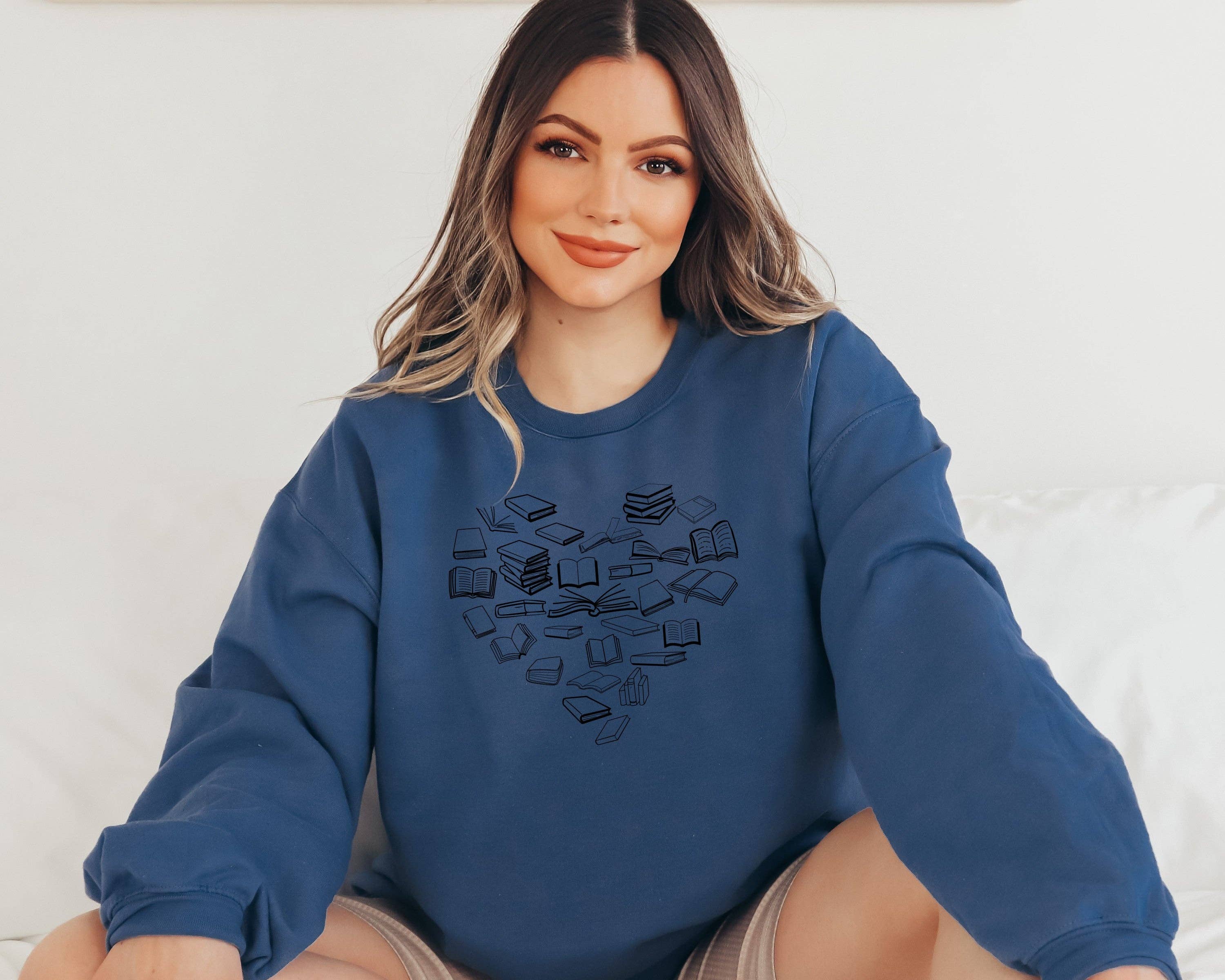 Book Heart Reader's Unisex Sweatshirt: Ash / MD
