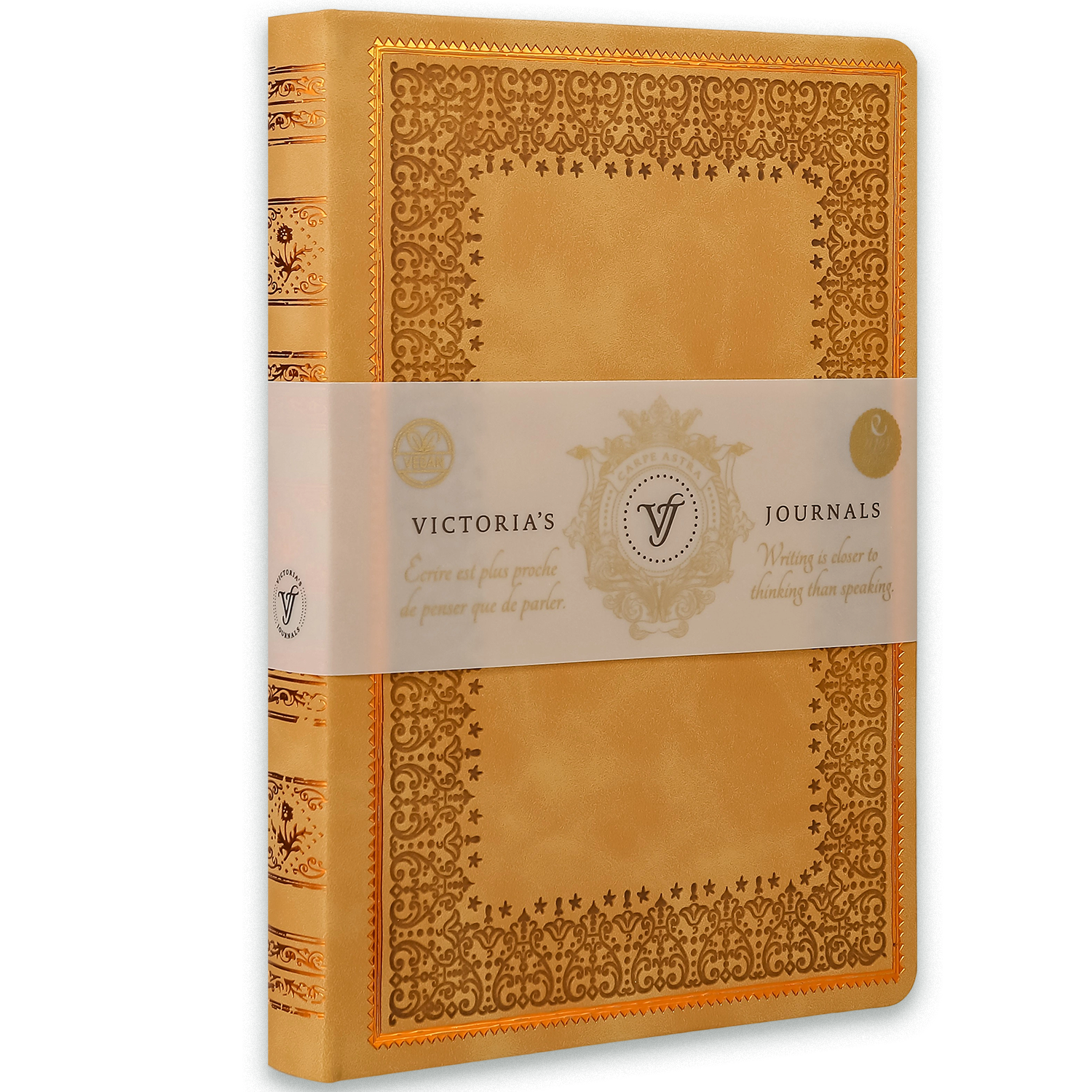 Baroque Brown/Tan Journal – Lined Hardcover Vintage Diary