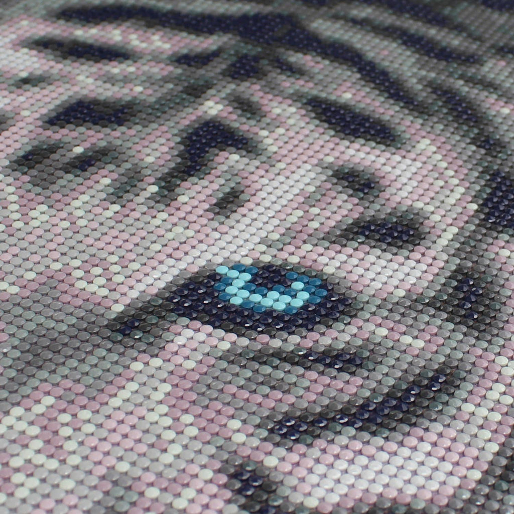 Silver Tiger Diamond Painting Kit: 01 Multi