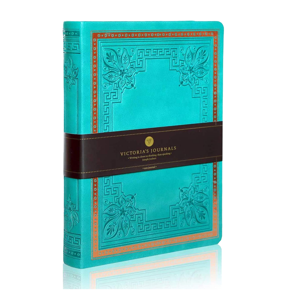 Victoria's Journals Antique Style Diary Vegan Leather (Teal)