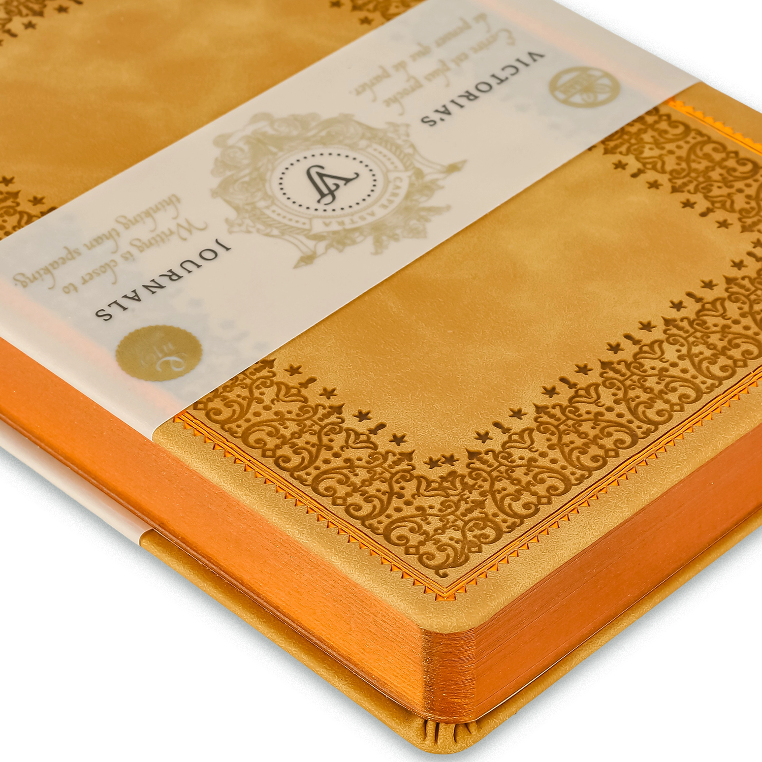 Baroque Brown/Tan Journal – Lined Hardcover Vintage Diary