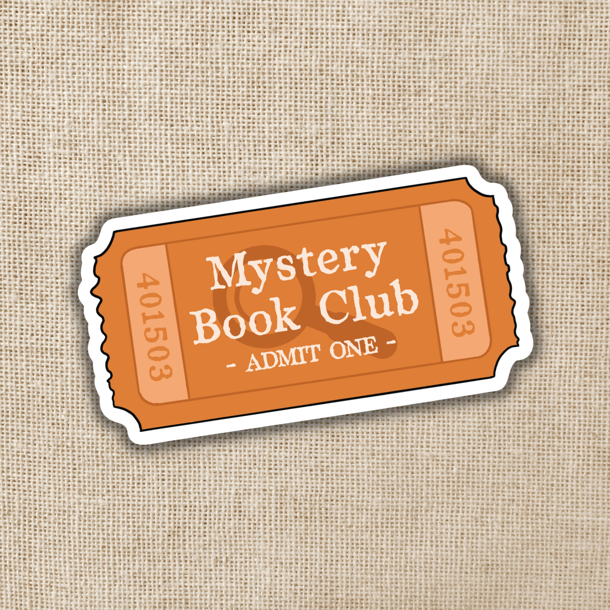 Mystery Book Club Ticket Sticker