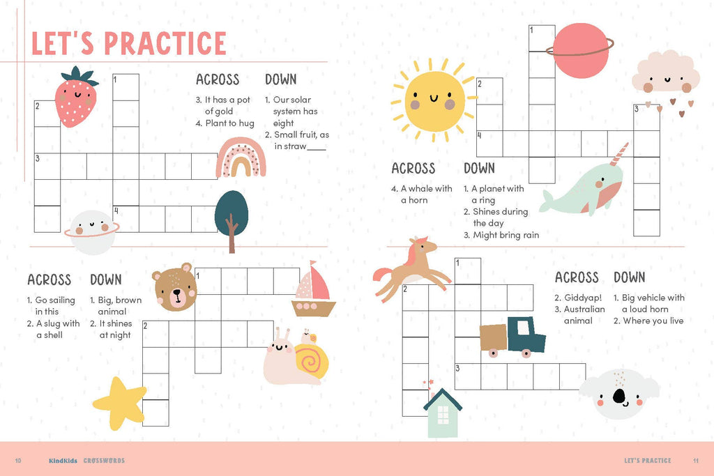 KindKids Crosswords: Brain-Boosting Puzzles for Kids 6 & Up