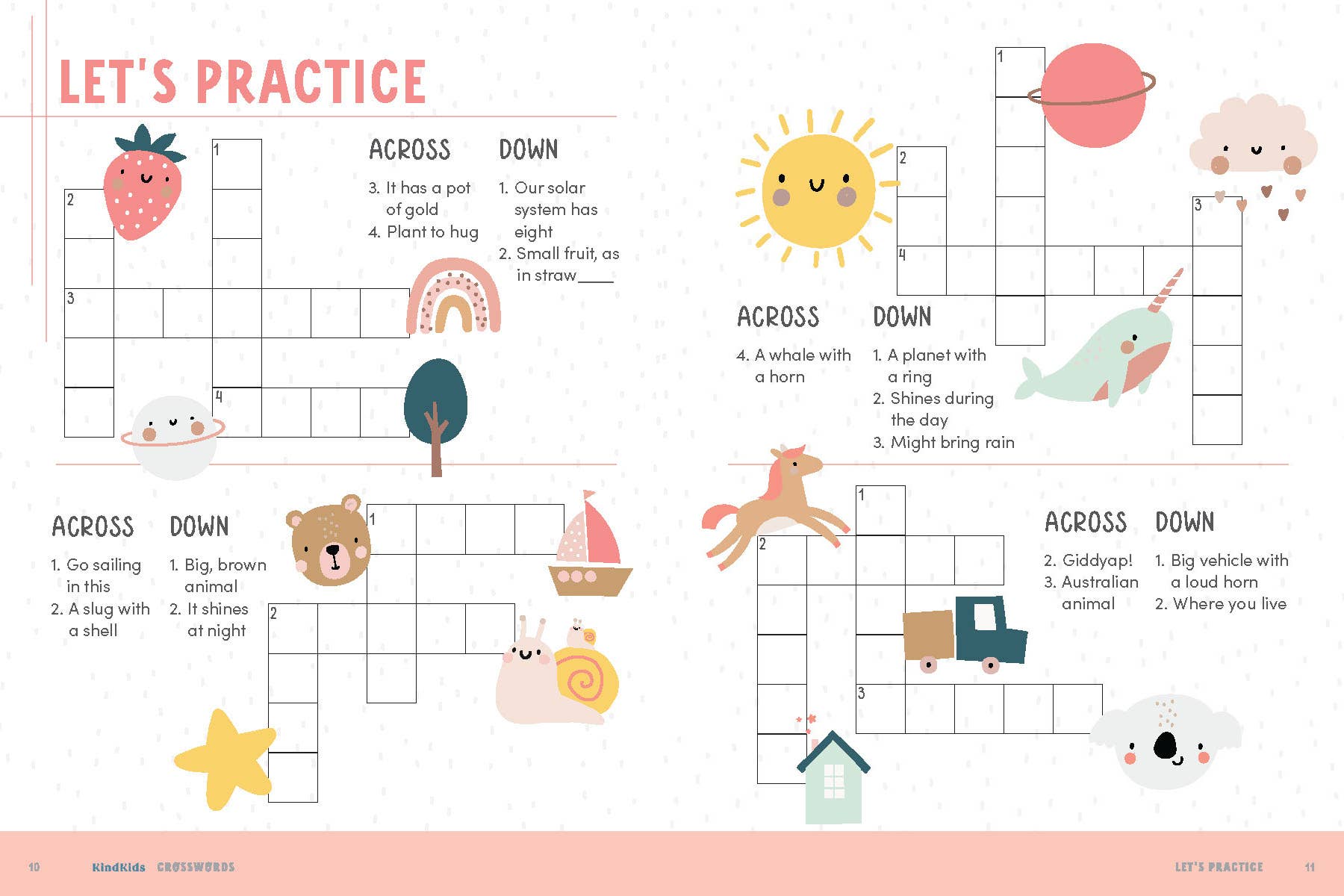 KindKids Crosswords: Brain-Boosting Puzzles for Kids 6 & Up