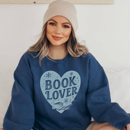 "Book Lover" Cozy Winter Sweatshirt: MD