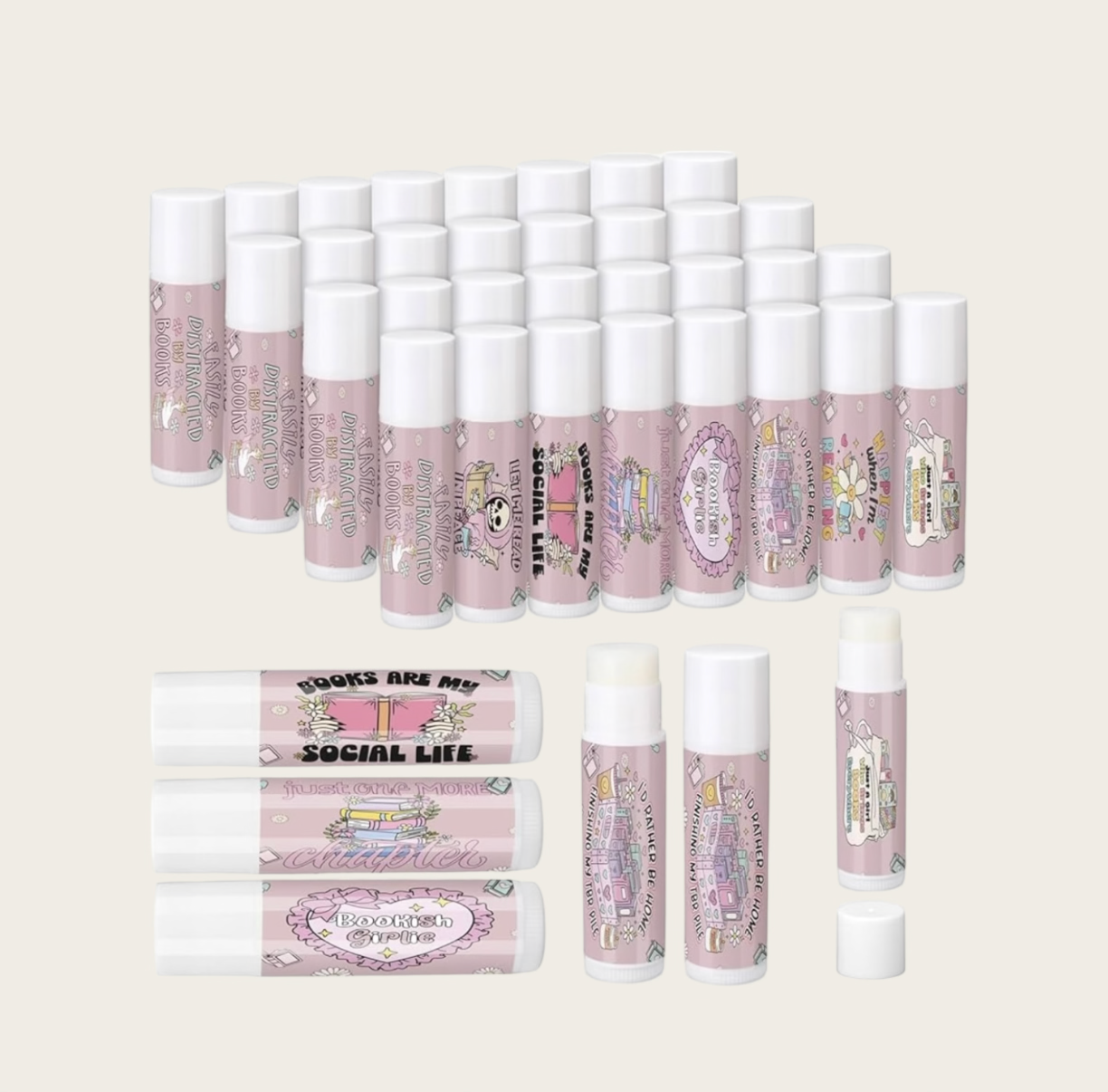 Book theme lip balms
