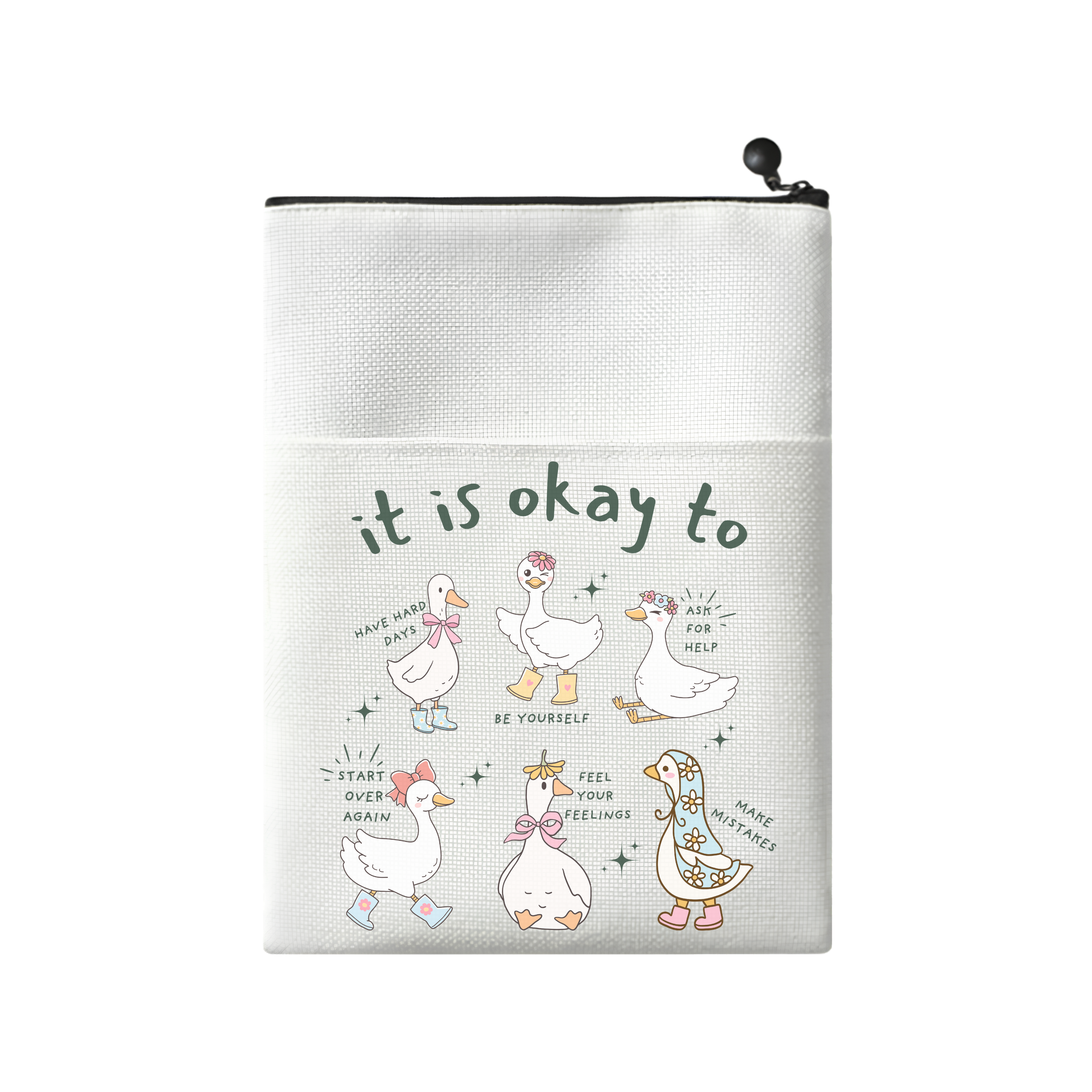 It Is Okay Self Care Canvas Book Sleeve | Self Care Gifts