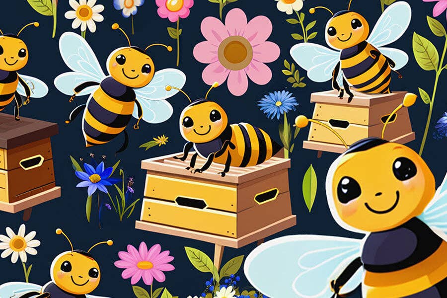 Honey Bees Country friends MicroPuzzle