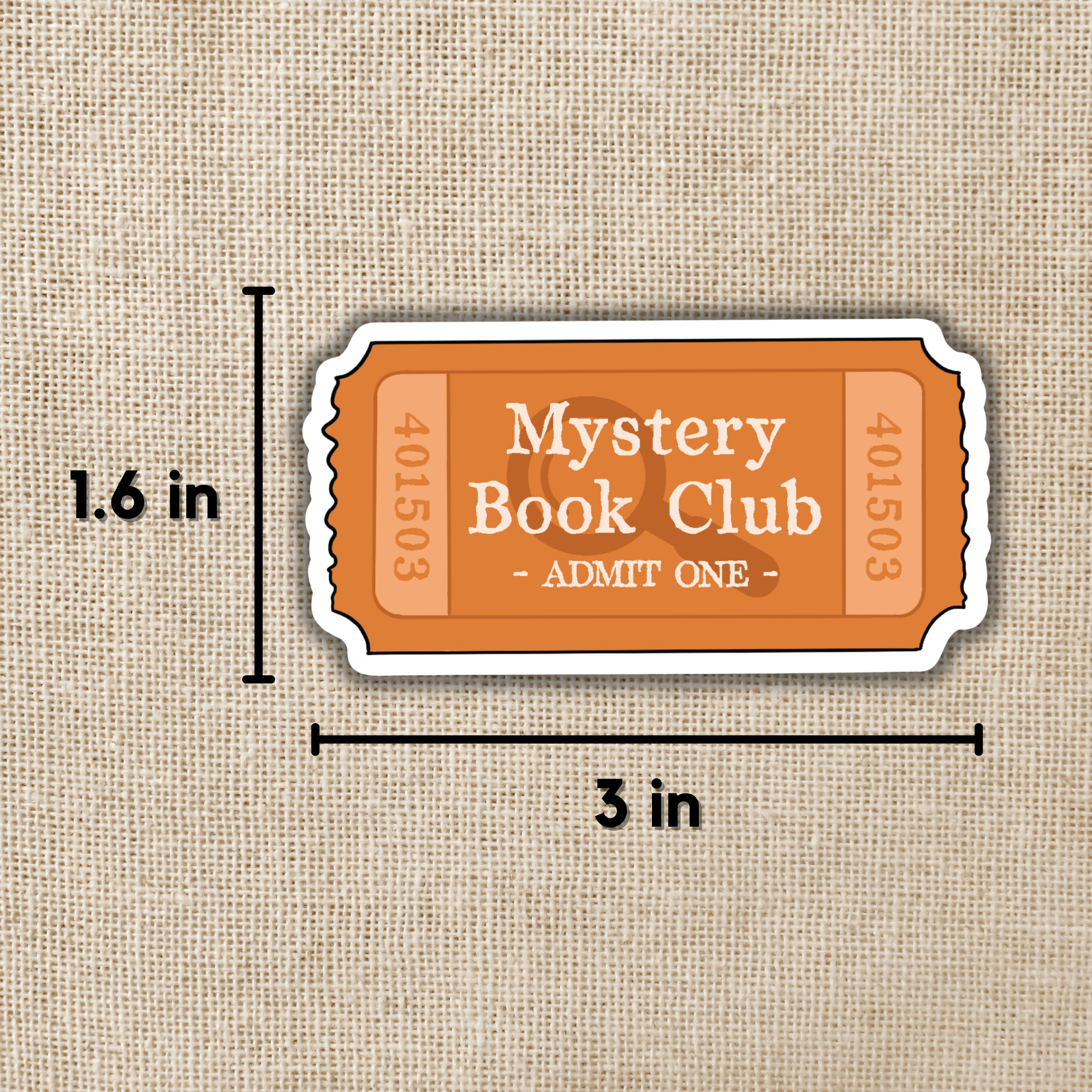 Mystery Book Club Ticket Sticker