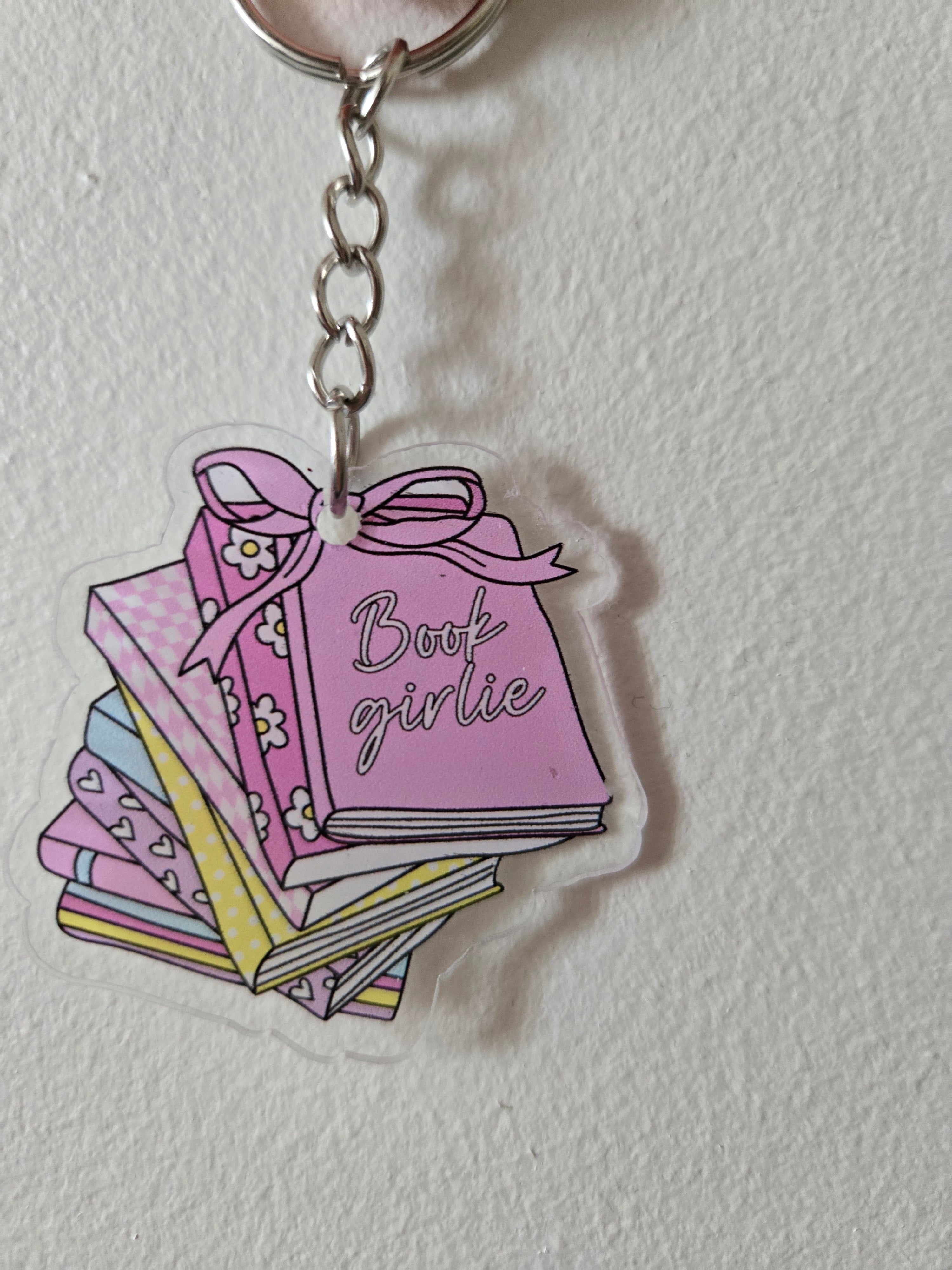 Book theme acrylic keychains