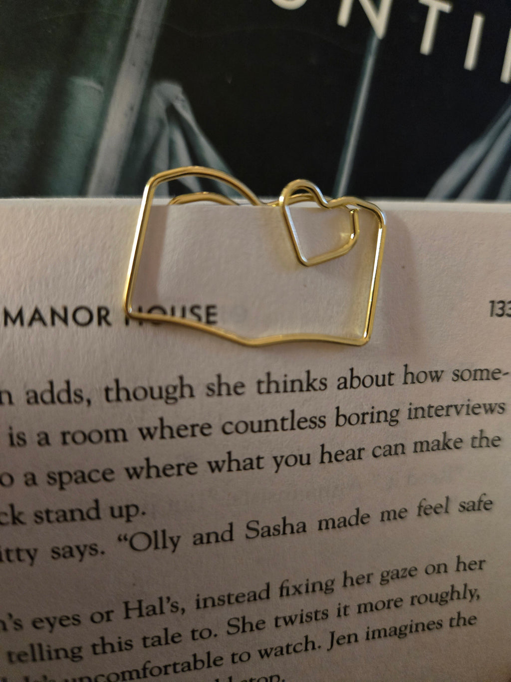 Gold Book Paper Clip Bookmark