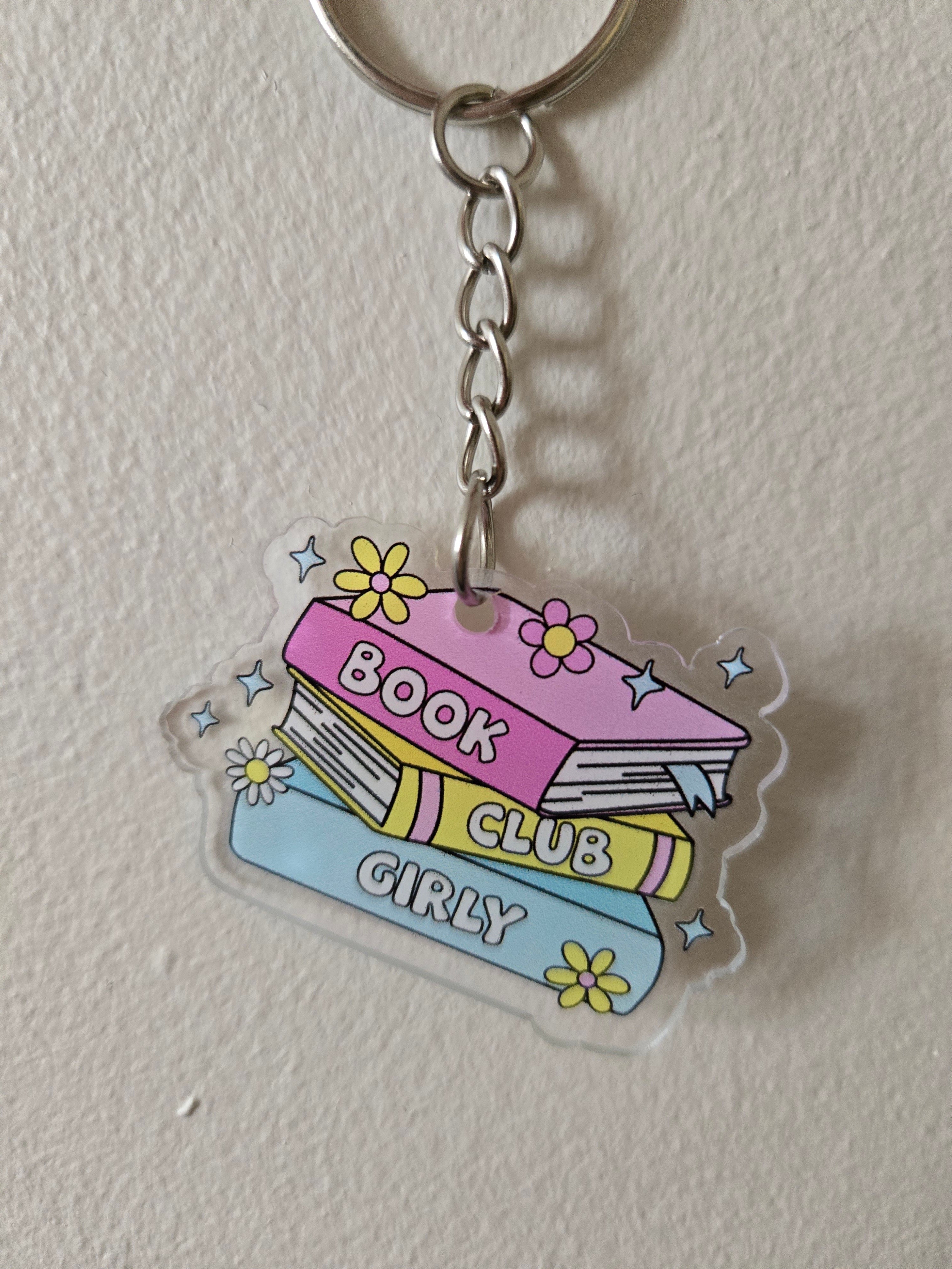 Book theme acrylic keychains