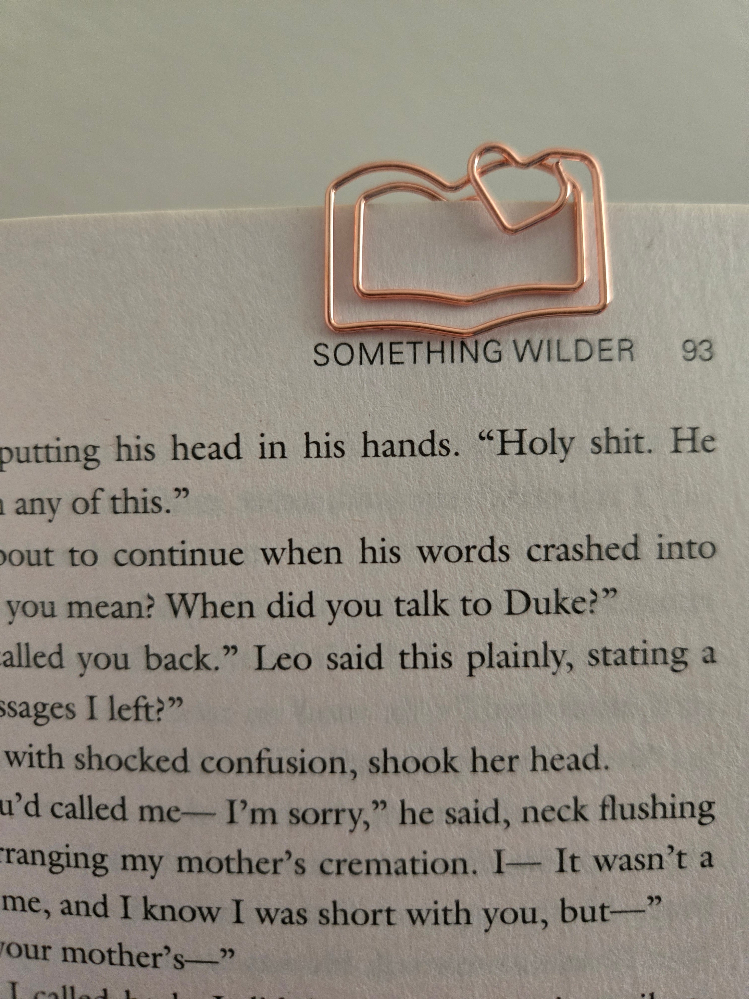 Rose Book Paper Clip Bookmark