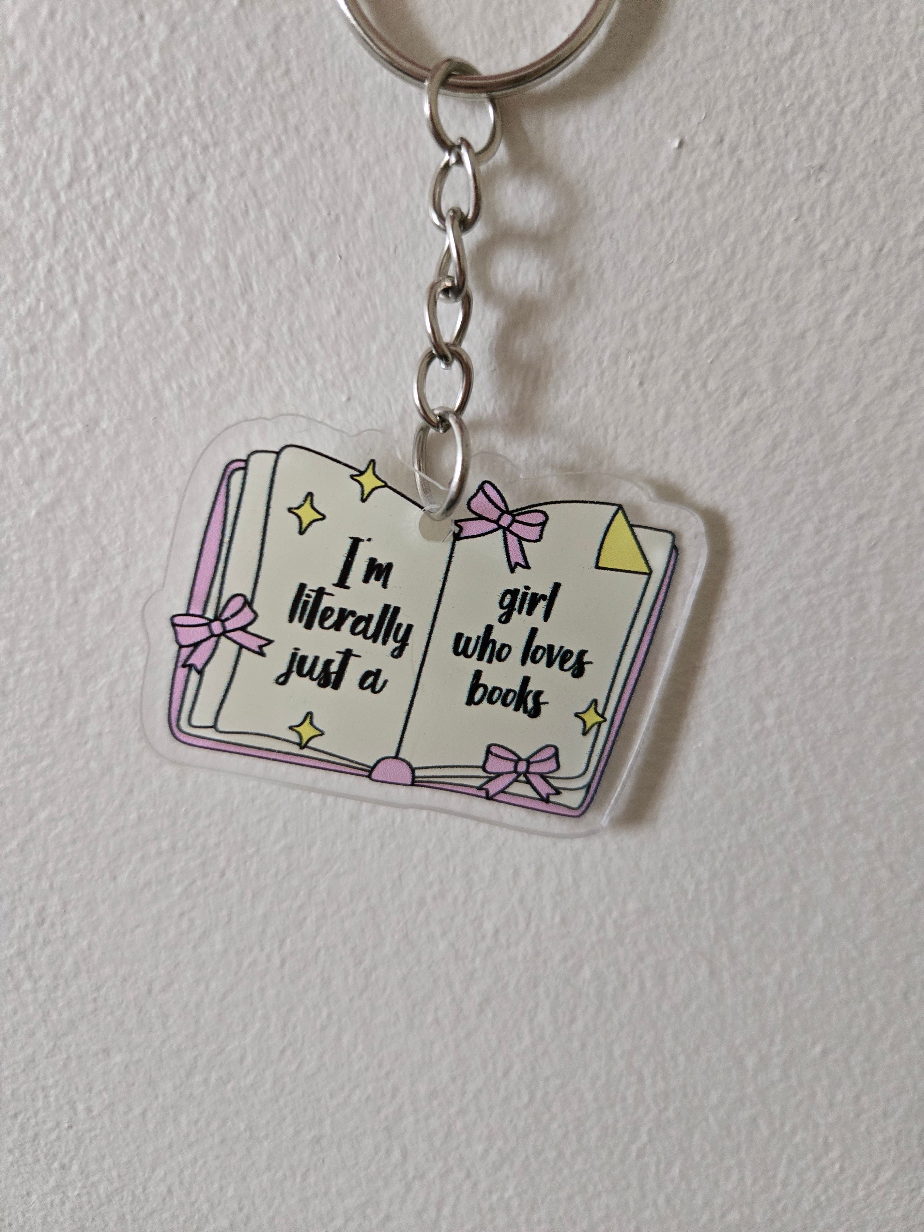 Book theme acrylic keychains