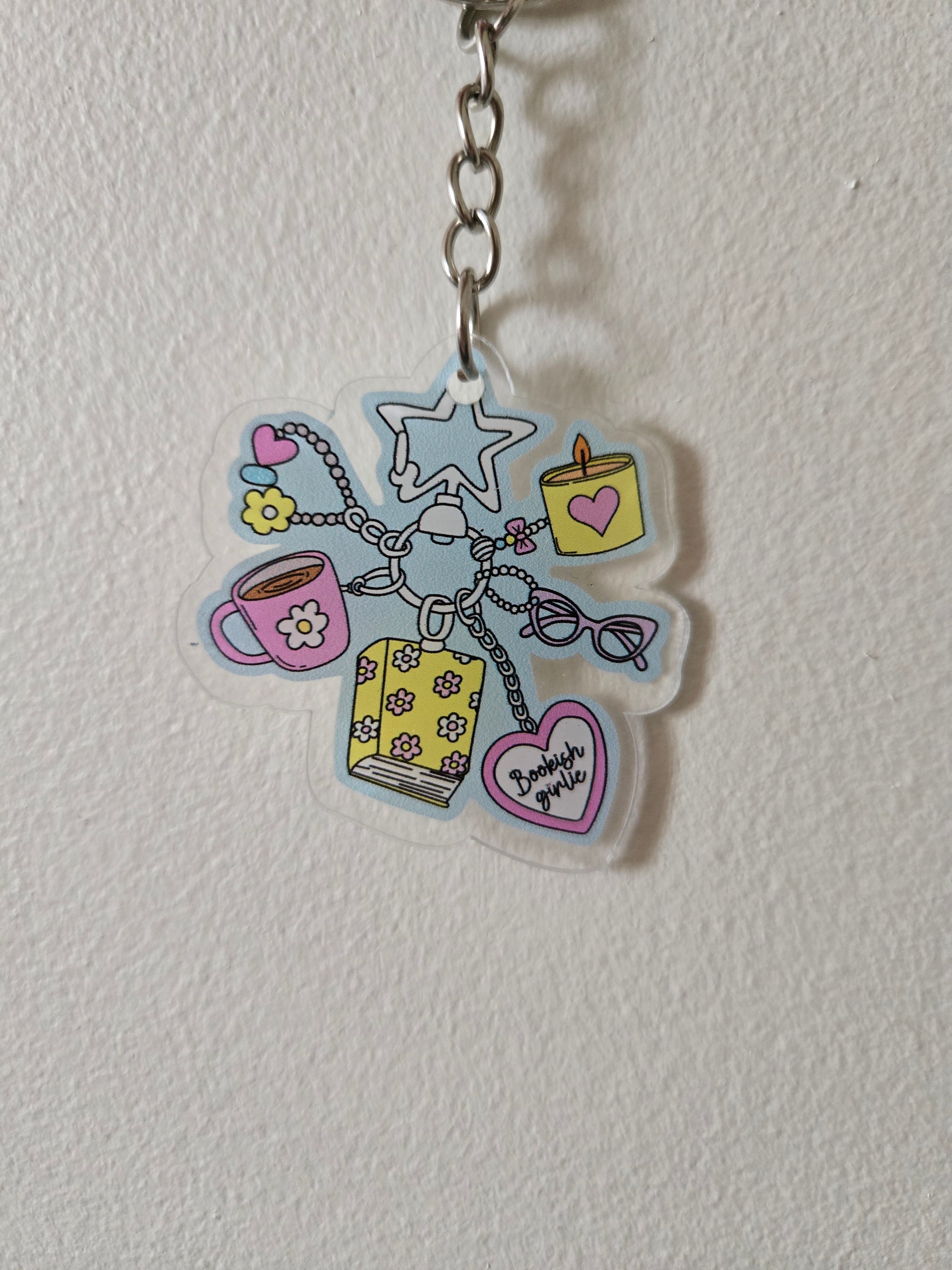 Book theme acrylic keychains