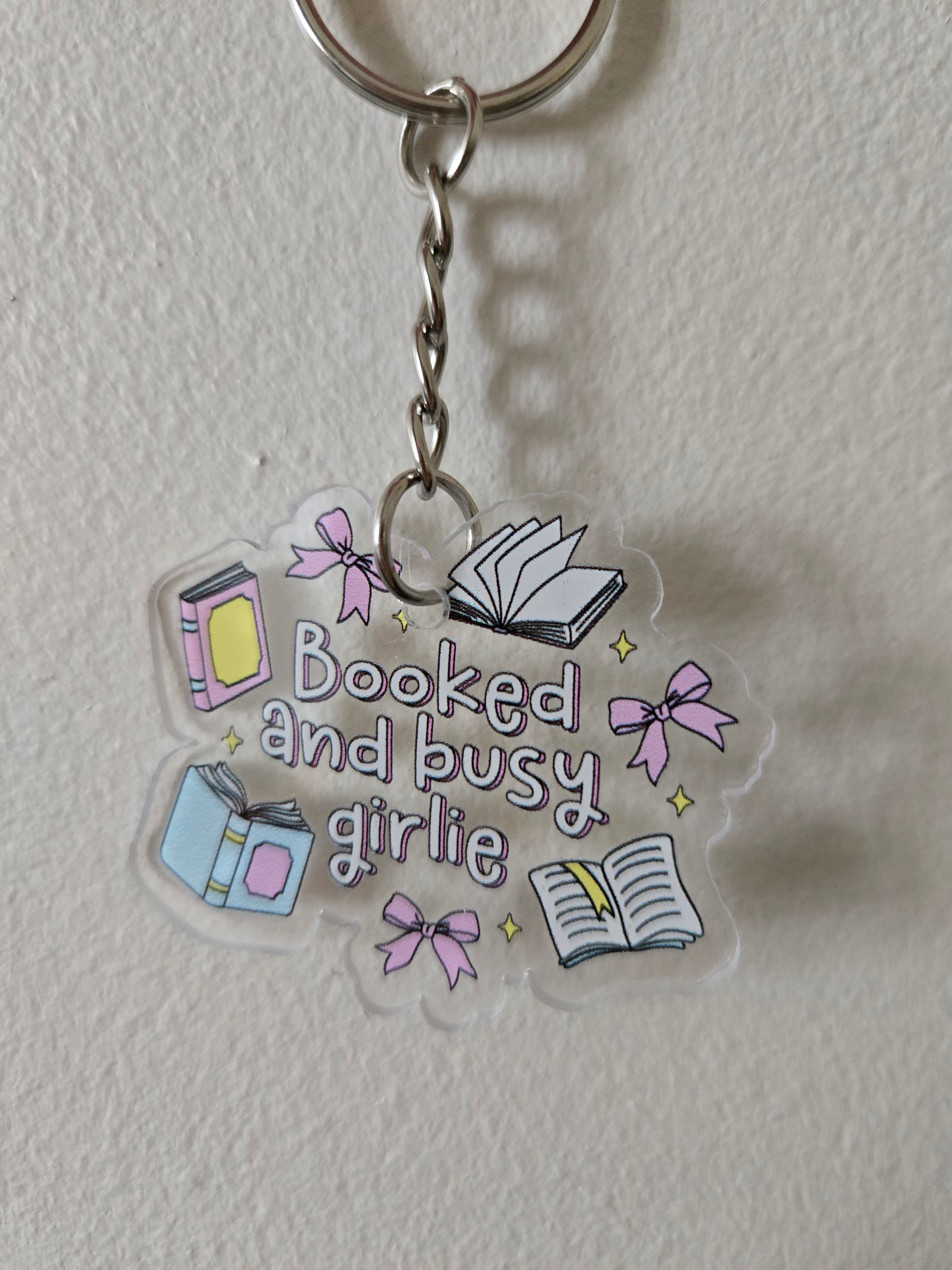 Book theme acrylic keychains