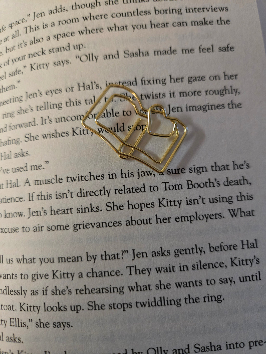 Gold Book Paper Clip Bookmark